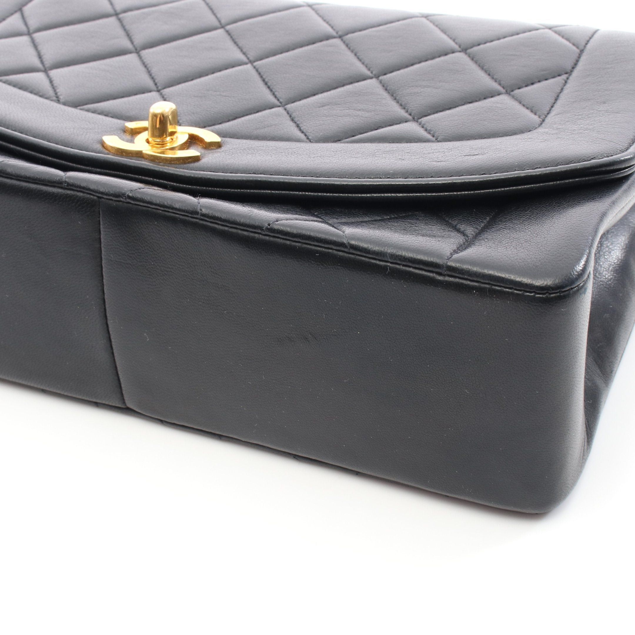 Chanel Chanel Matelasse Diana Flap Chain Shoulder Bag Lambskin Black Gold Hardware Size ONE SIZE - 10 Thumbnail