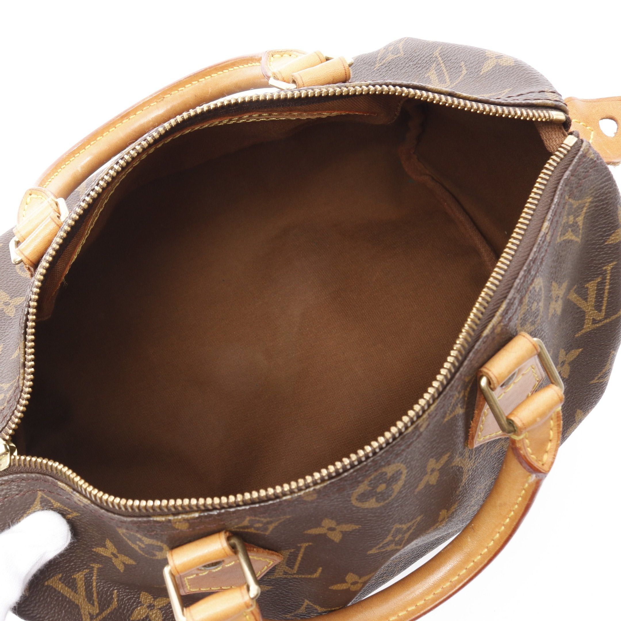 Louis Vuitton Louis Vuitton Speedy 30 Monogram Handbag Leather Brown Size ONE SIZE - 3 Thumbnail