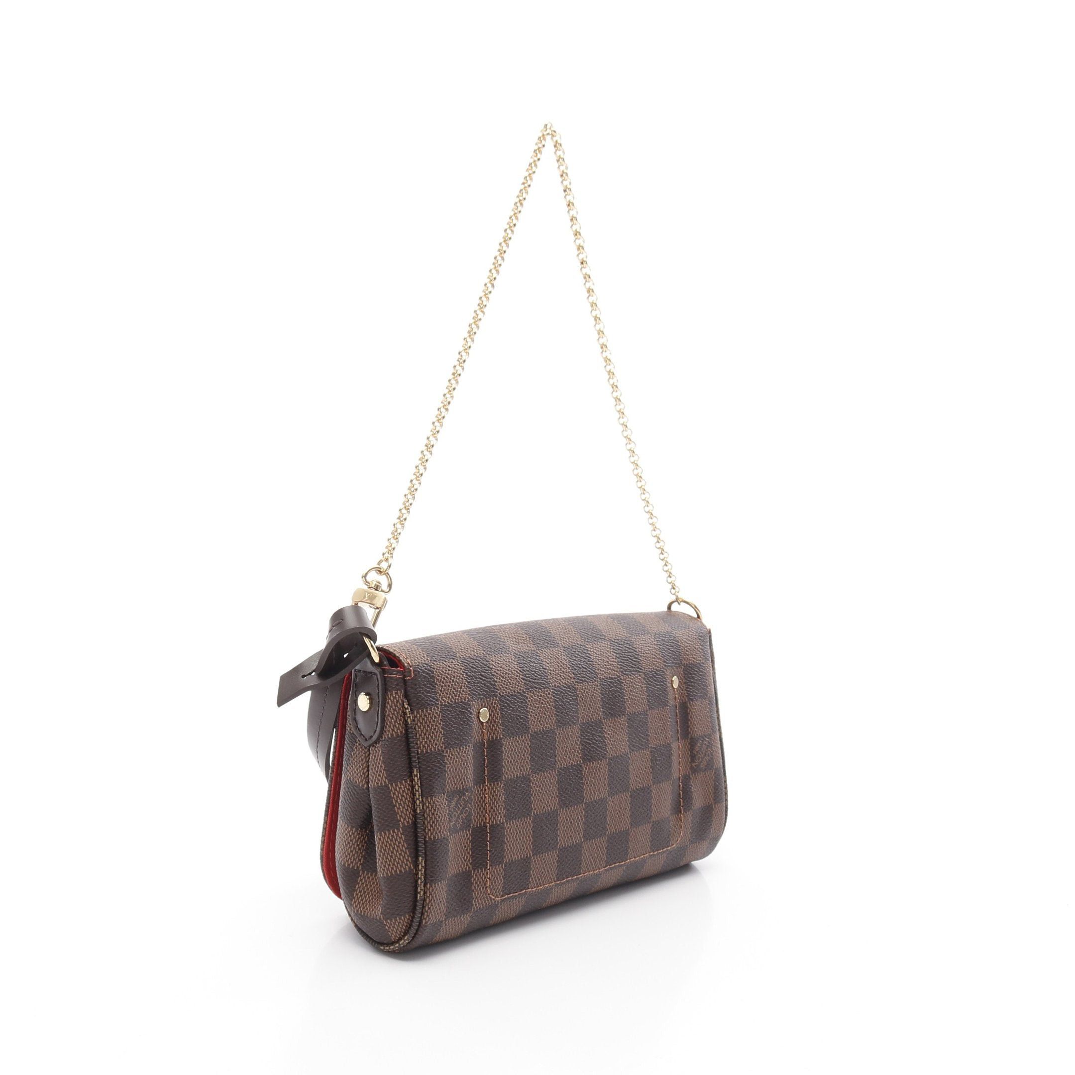 Louis Vuitton Louis Vuitton Favorite Pm Damier Ebene Chain Handbag Leather Brown Size ONE SIZE - 2 Thumbnail