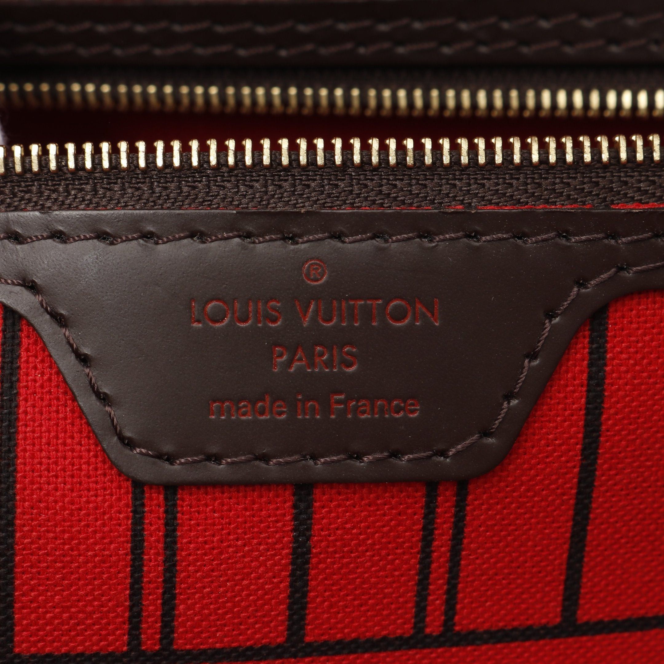 Louis Vuitton Louis Vuitton Neverfull Mm Damier Ebene Cerise Shoulder Bag Tote Leather Brown Size ONE SIZE - 4 Thumbnail