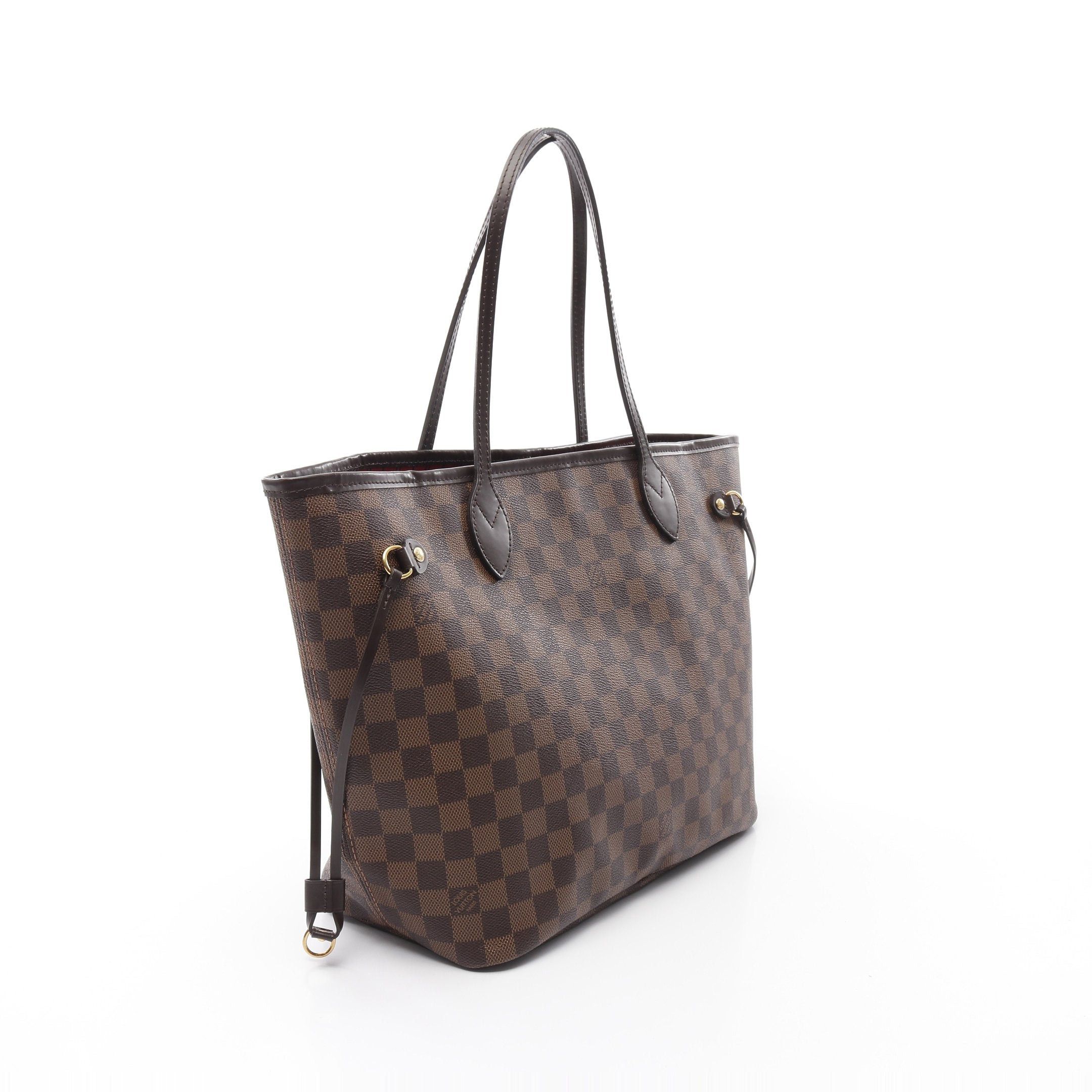 Louis Vuitton Louis Vuitton Neverfull Mm Damier Ebene Cerise Shoulder Bag Tote Leather Brown Size ONE SIZE - 2 Thumbnail