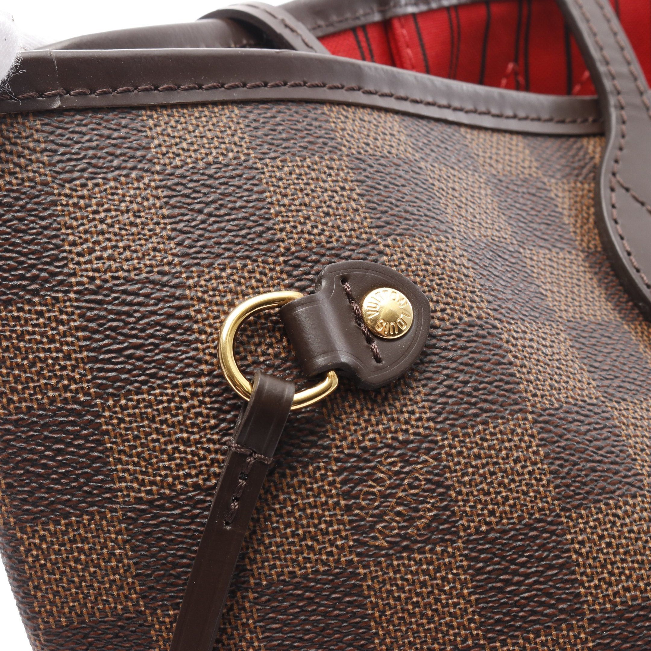 Louis Vuitton Louis Vuitton Neverfull Mm Damier Ebene Cerise Shoulder Bag Tote Leather Brown Size ONE SIZE - 7 Thumbnail