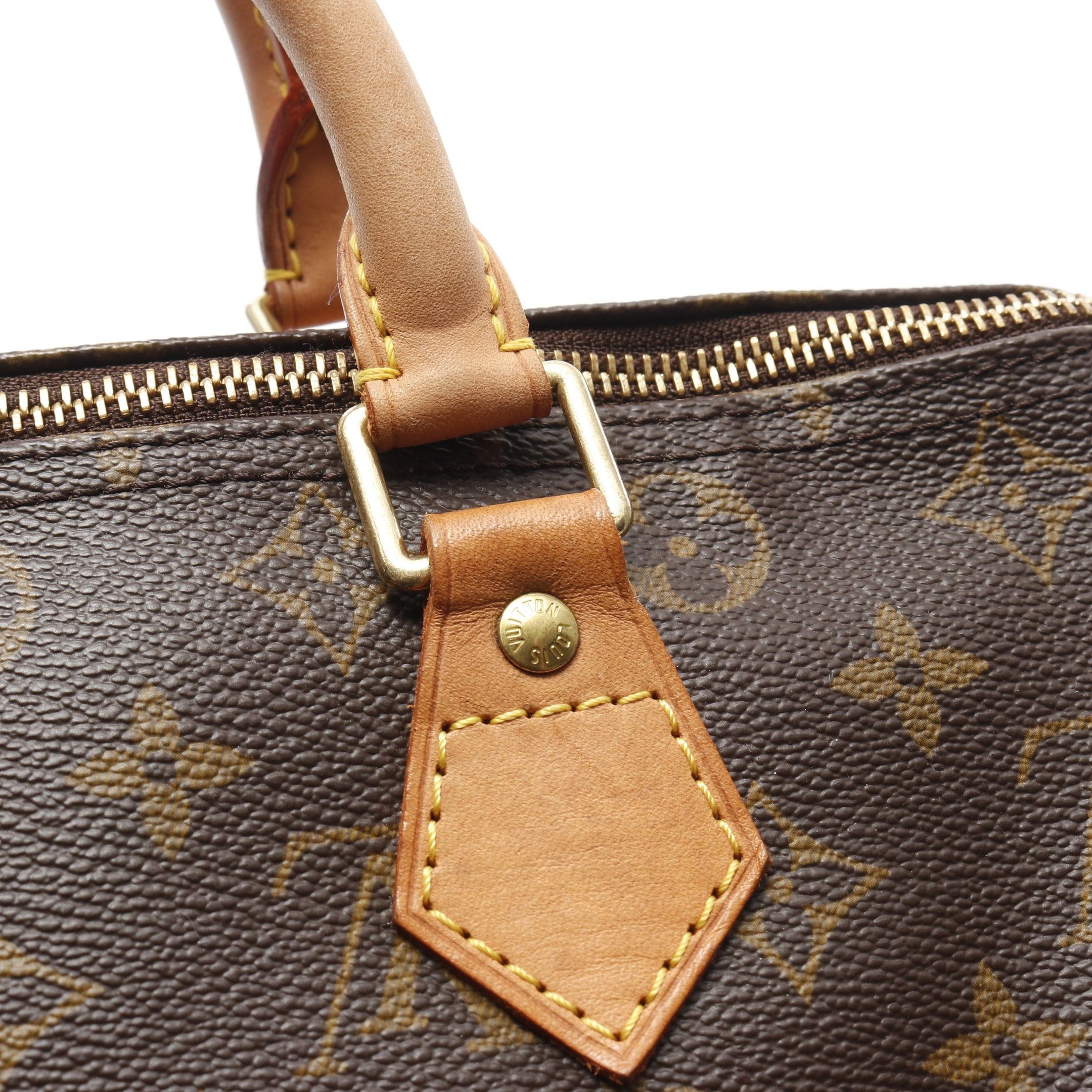 Louis Vuitton Louis Vuitton Speedy 30 Monogram Handbag Leather Brown Size ONE SIZE - 7 Thumbnail