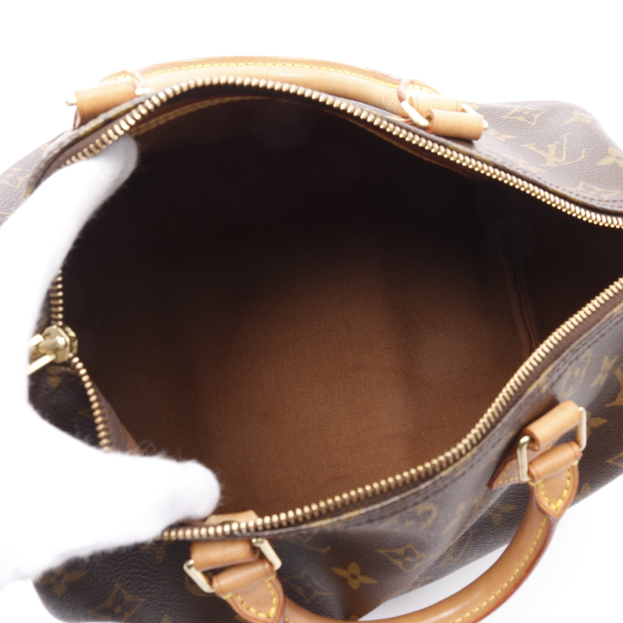Louis Vuitton Louis Vuitton Speedy 30 Monogram Handbag Leather Brown Size ONE SIZE - 3 Thumbnail