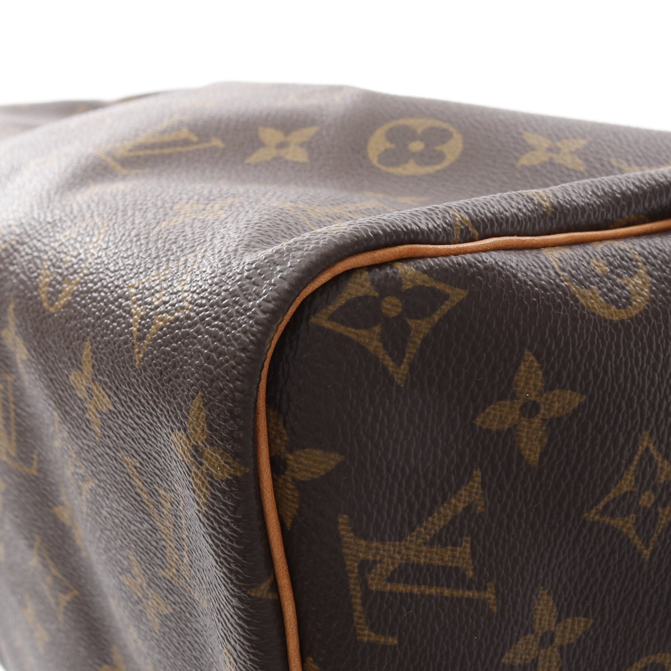 Louis Vuitton Louis Vuitton Speedy 30 Monogram Handbag Leather Brown Size ONE SIZE - 9 Thumbnail