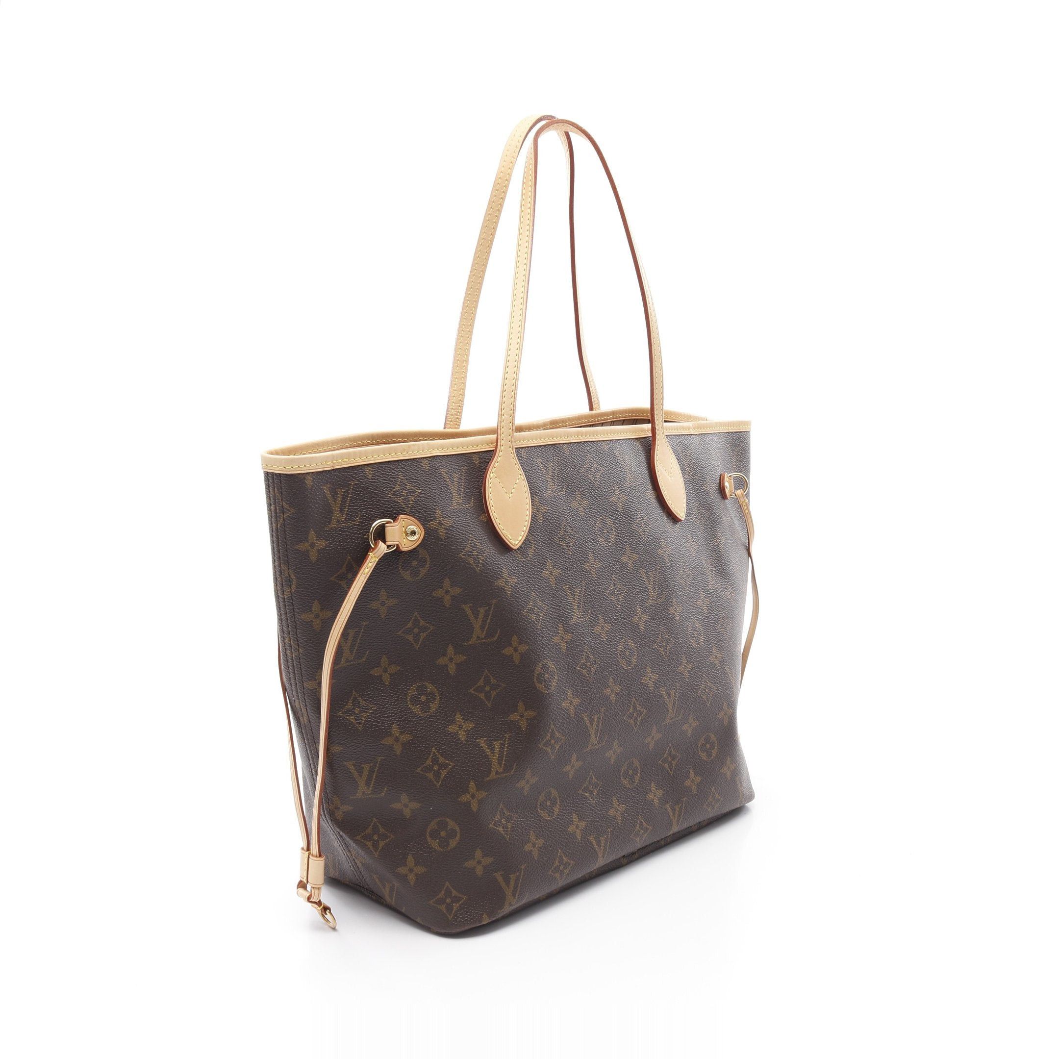 Louis Vuitton Louis Vuitton Neverfull Mm Monogram Shoulder Bag Tote Leather Brown Size ONE SIZE - 2 Thumbnail