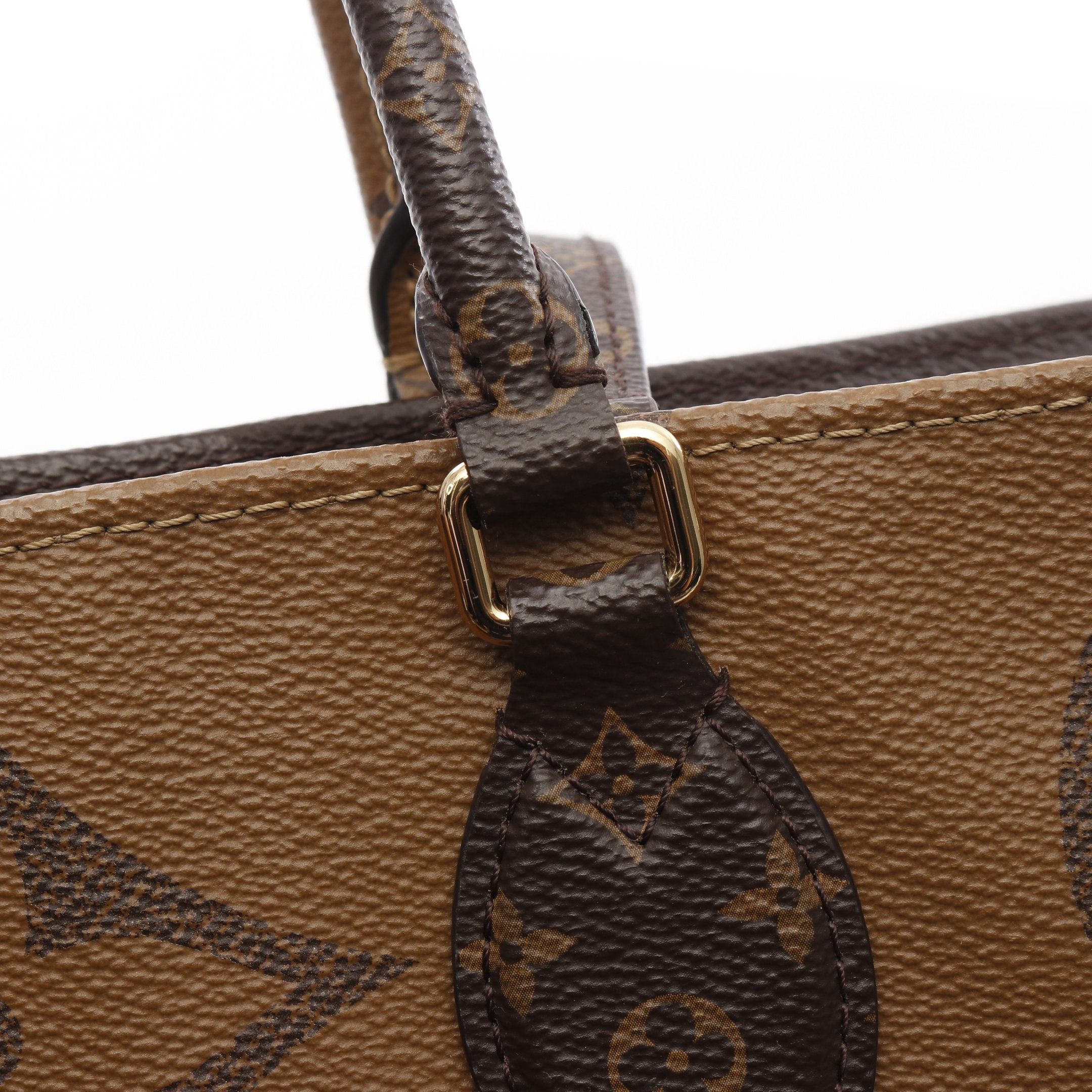 Louis Vuitton Louis Vuitton On-The-Go Gm Monogram Giant Reverse Shoulder Bag Tote Brown Beige Size ONE SIZE - 9 Thumbnail