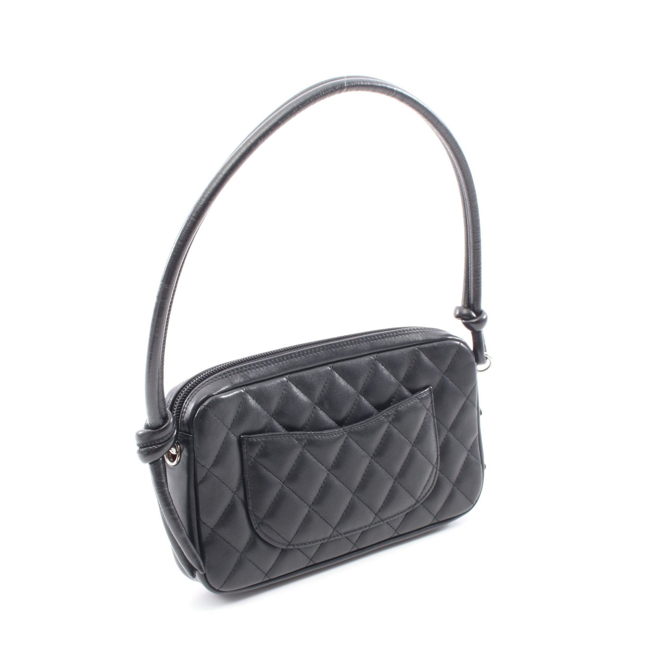 Chanel Chanel Cambon Line Accessory Pouch Handbag Lambskin Black Silver Hardware Size ONE SIZE - 2 Thumbnail