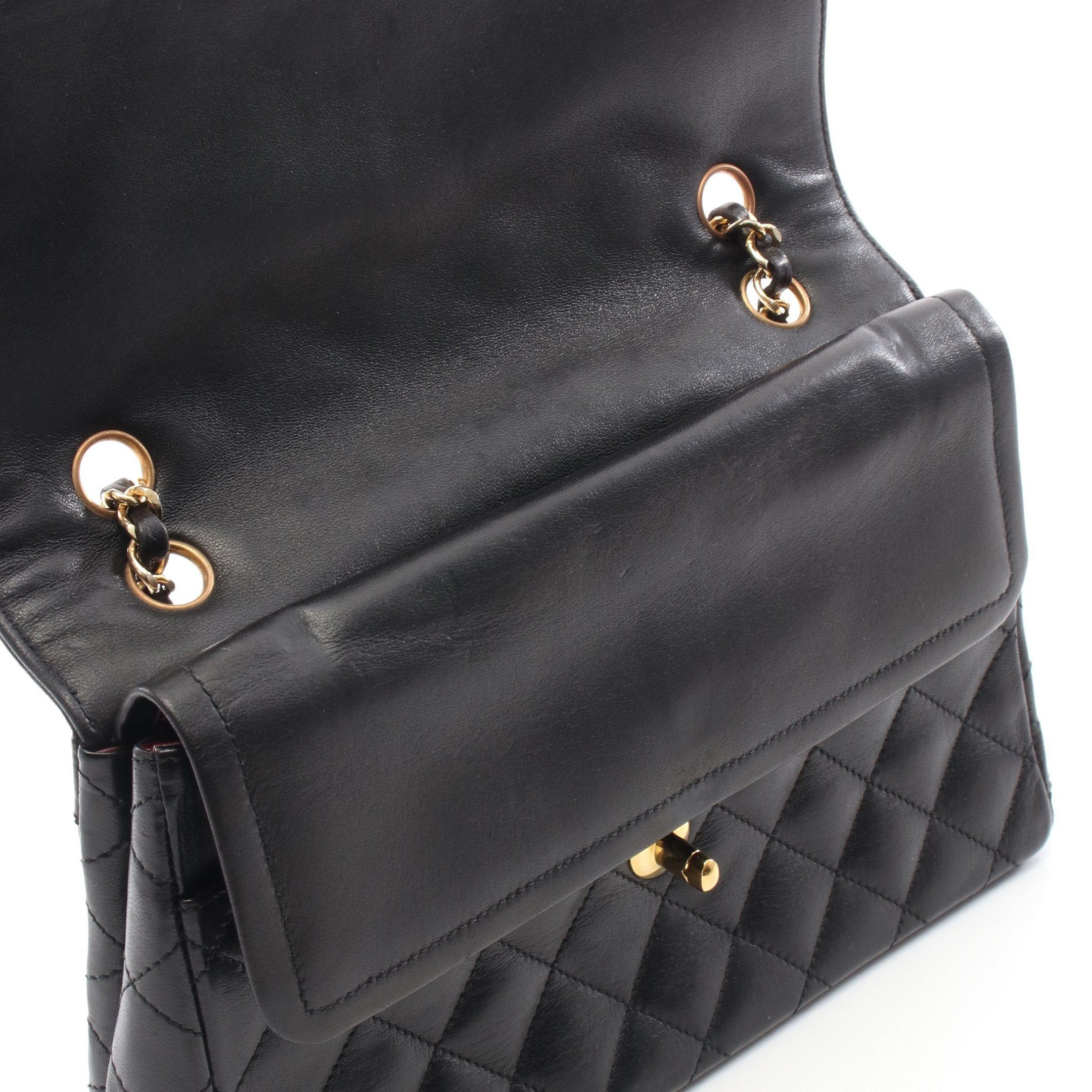 Chanel Chanel Matelasse Paris Exclusive Double Flap Chain Shoulder Bag Lambskin Black Combination Metal Fittings Size ONE SIZE - 8 Thumbnail