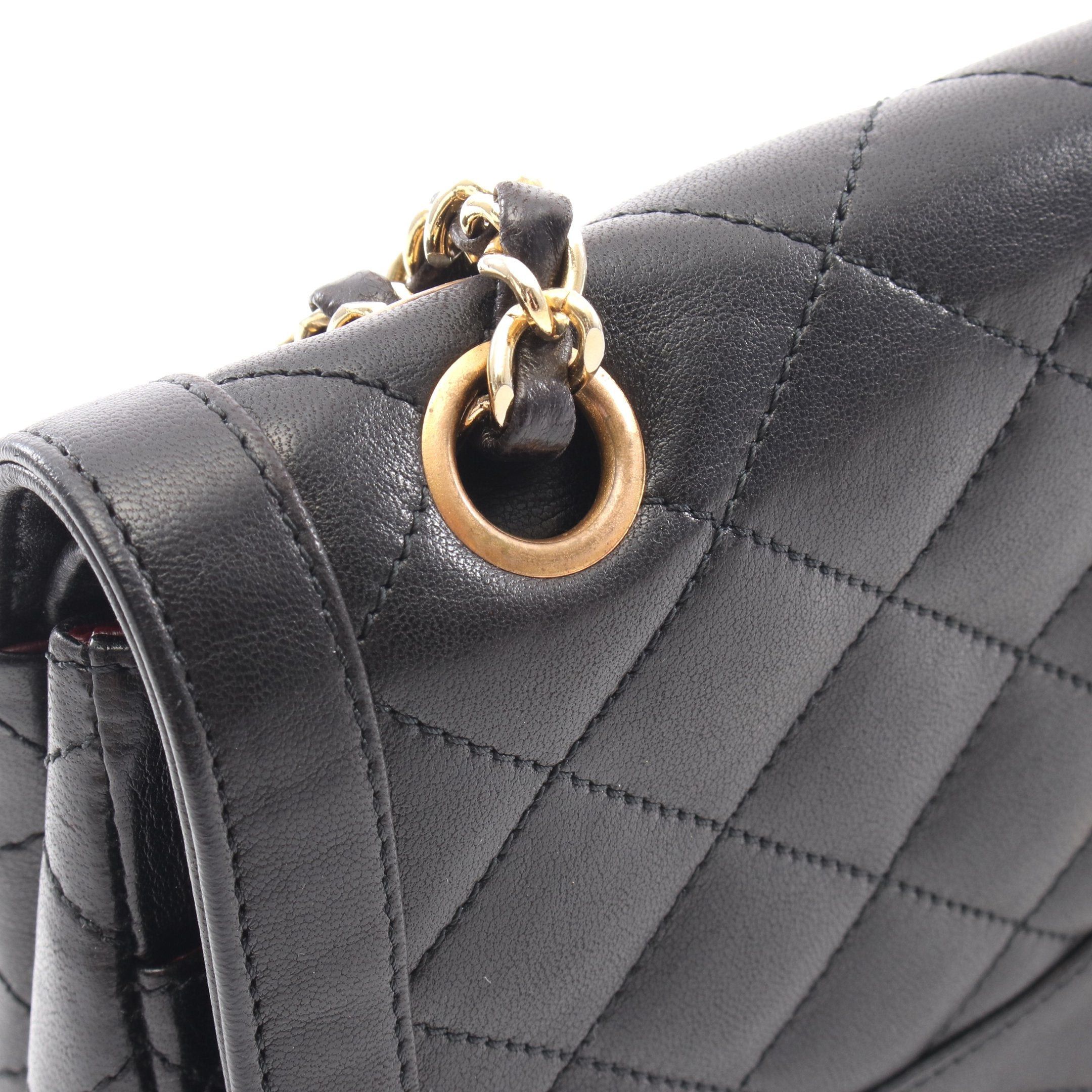 Chanel Chanel Matelasse Paris Exclusive Double Flap Chain Shoulder Bag Lambskin Black Combination Metal Fittings Size ONE SIZE - 9 Thumbnail