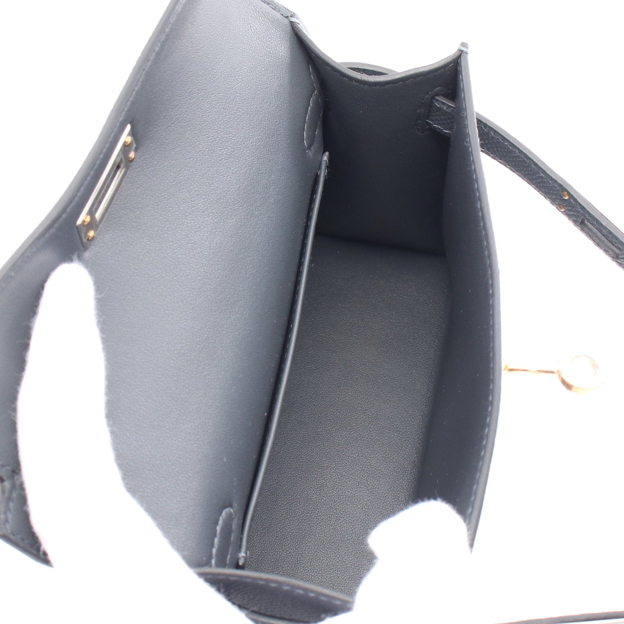 Hermes Hermes Mini Kelly 2 Grimist Handbag Veau Epsom Gray Electrum Fittings Double Engraved Size ONE SIZE - 3 Thumbnail