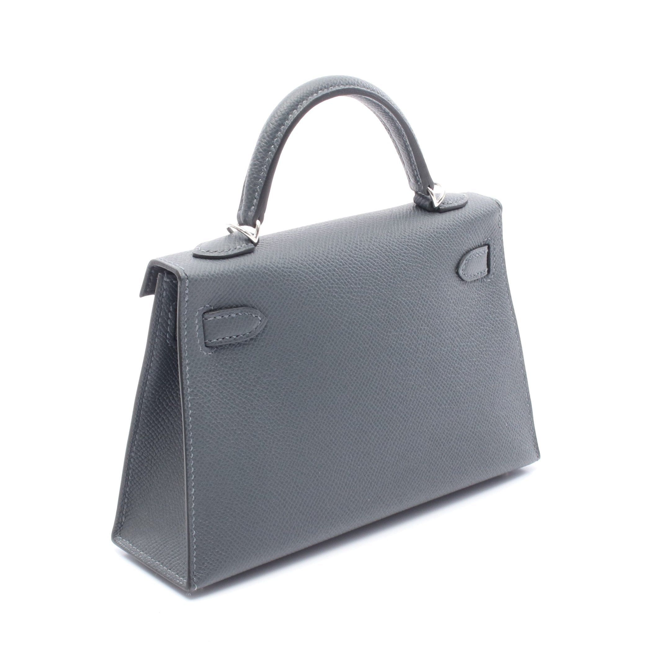 Hermes Hermes Mini Kelly 2 Grimist Handbag Veau Epsom Gray Electrum Fittings Double Engraved Size ONE SIZE - 2 Thumbnail