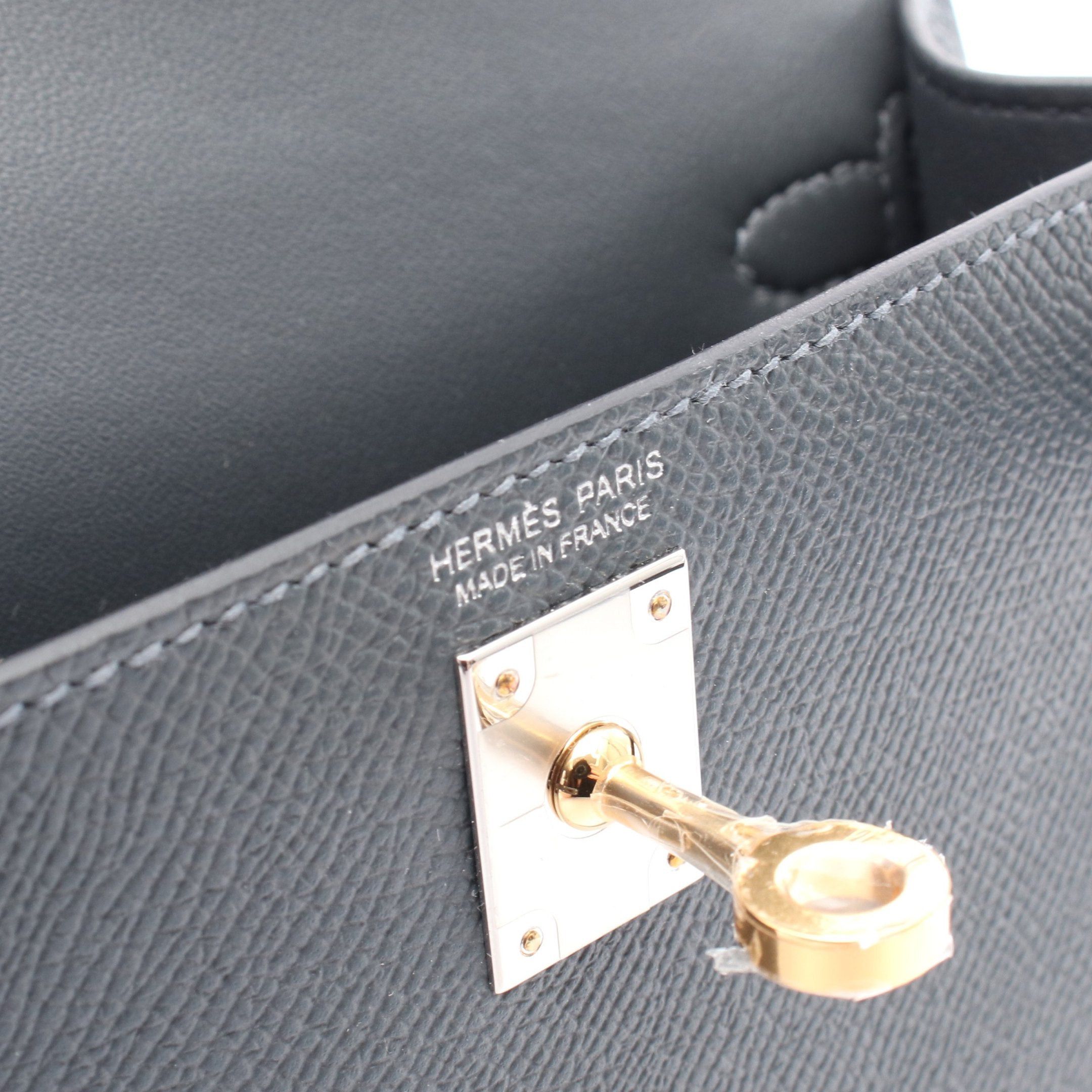Hermes Hermes Mini Kelly 2 Grimist Handbag Veau Epsom Gray Electrum Fittings Double Engraved Size ONE SIZE - 4 Thumbnail