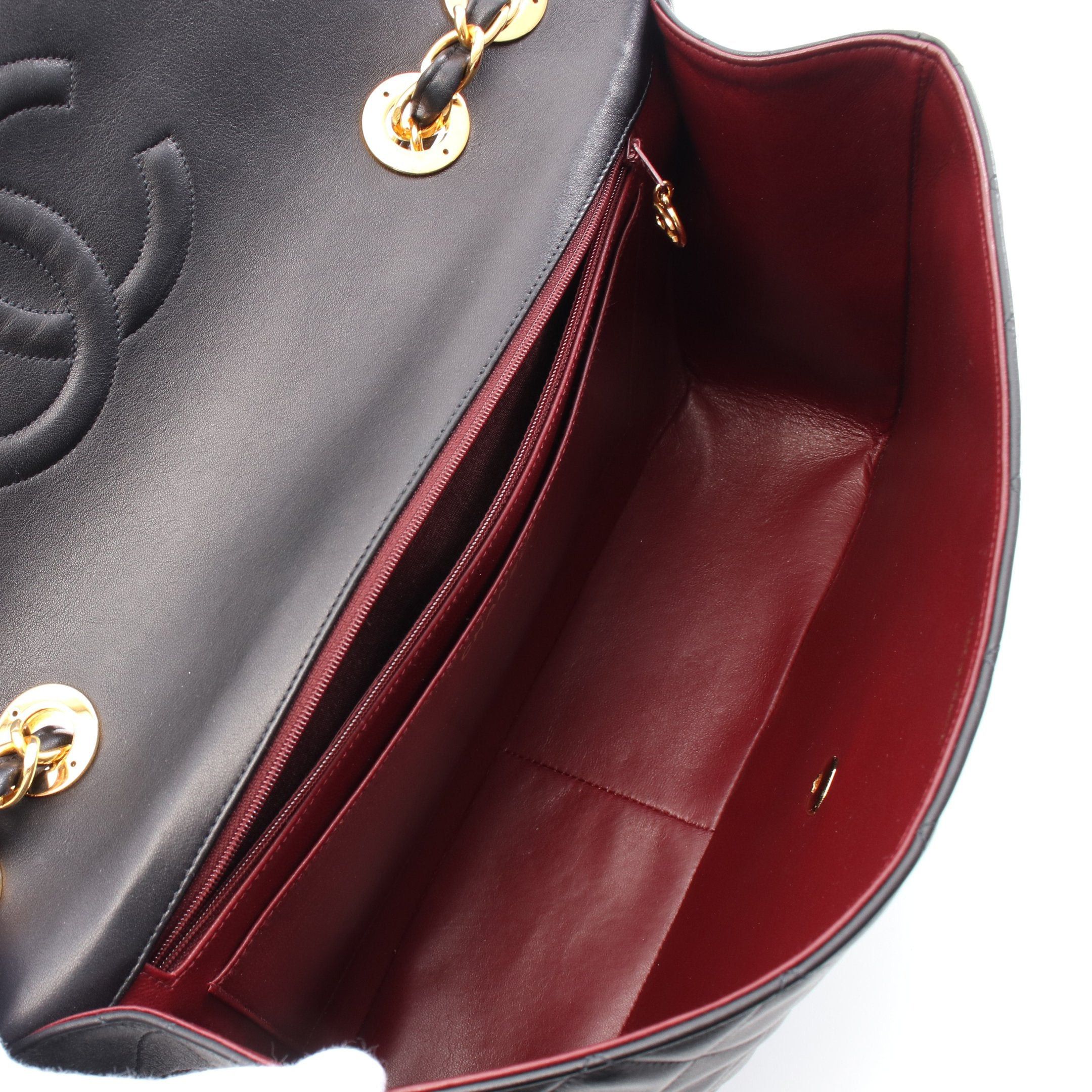 Chanel Chanel Decamatlassé 34 Double Chain Shoulder Bag Lambskin Black Gold Hardware Size ONE SIZE - 3 Thumbnail