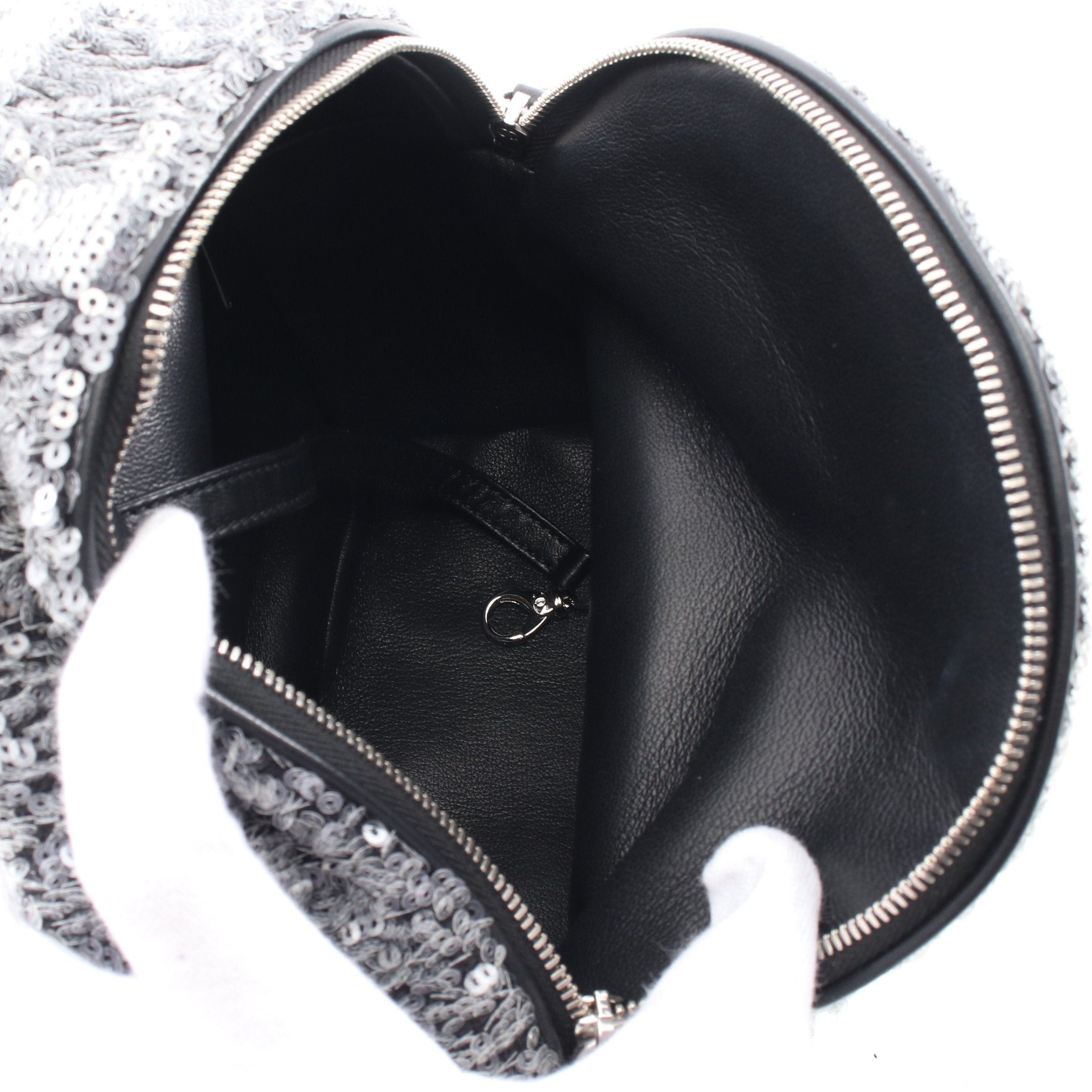 Chanel Chanel Mini Rucksack Leather Sequin Black Clear Silver Hardware Size ONE SIZE - 3 Thumbnail