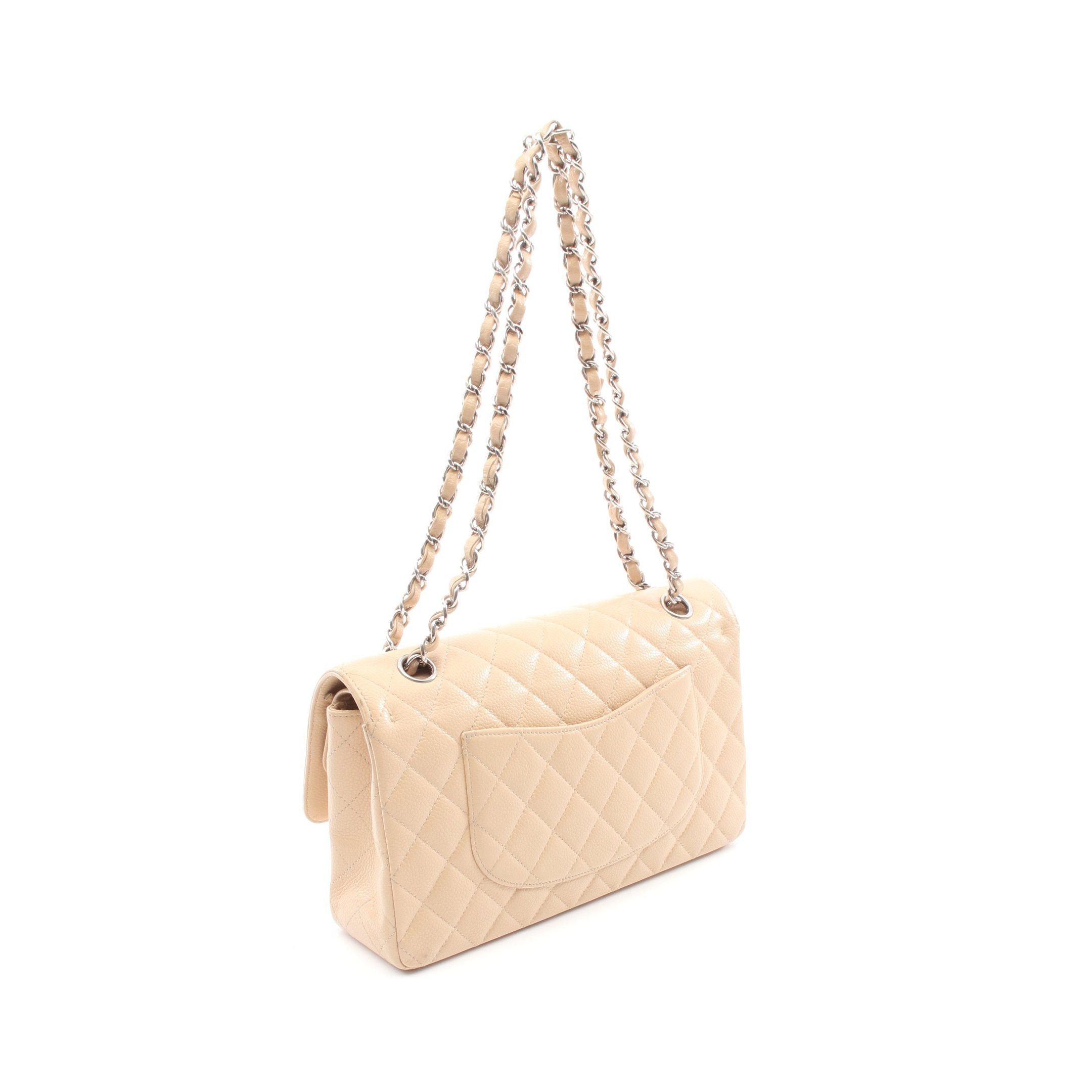 Chanel Chanel Matelasse Double Flap Chain Shoulder Bag Caviar Skin Beige Silver Hardware Size ONE SIZE - 2 Thumbnail