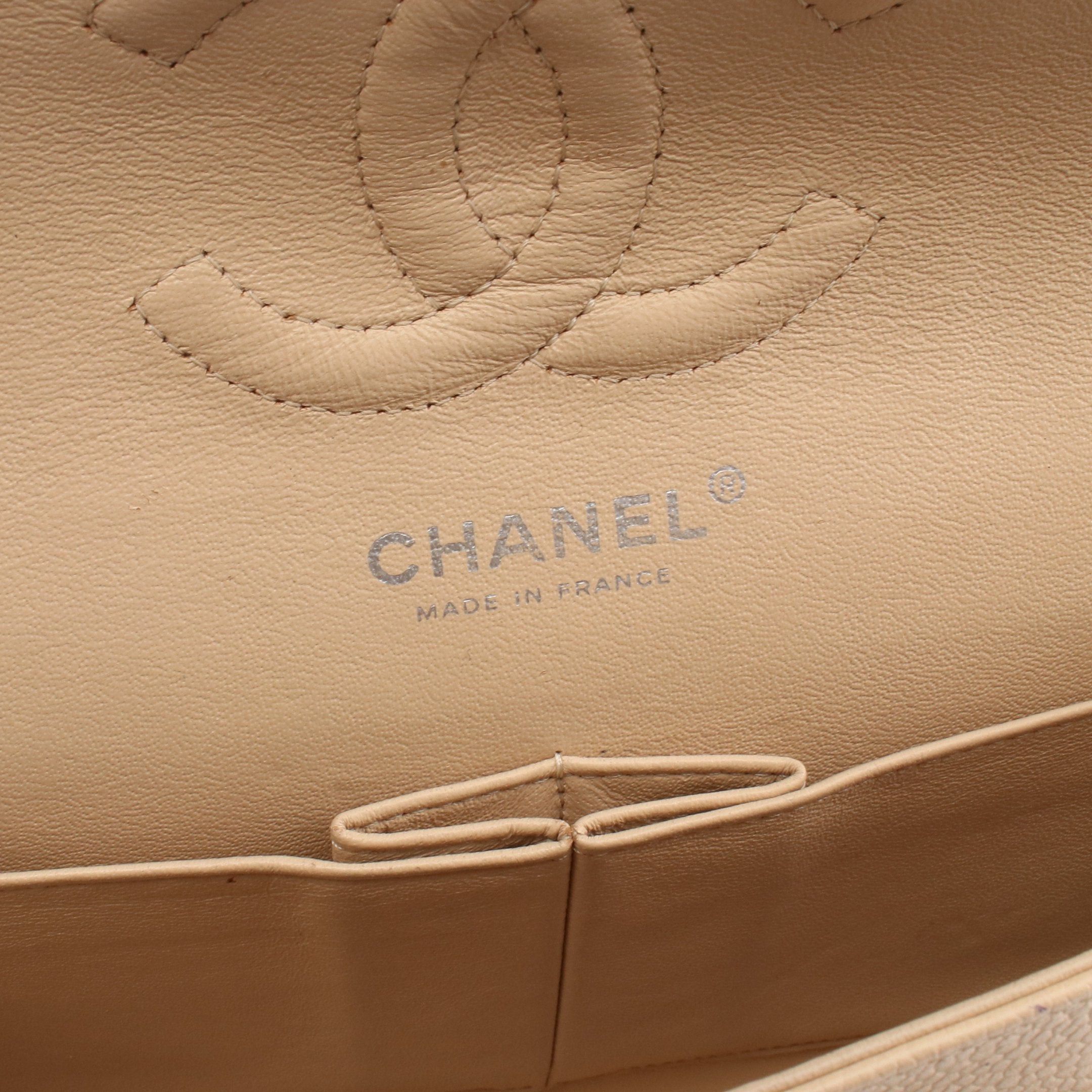 Chanel Chanel Matelasse Double Flap Chain Shoulder Bag Caviar Skin Beige Silver Hardware Size ONE SIZE - 4 Thumbnail