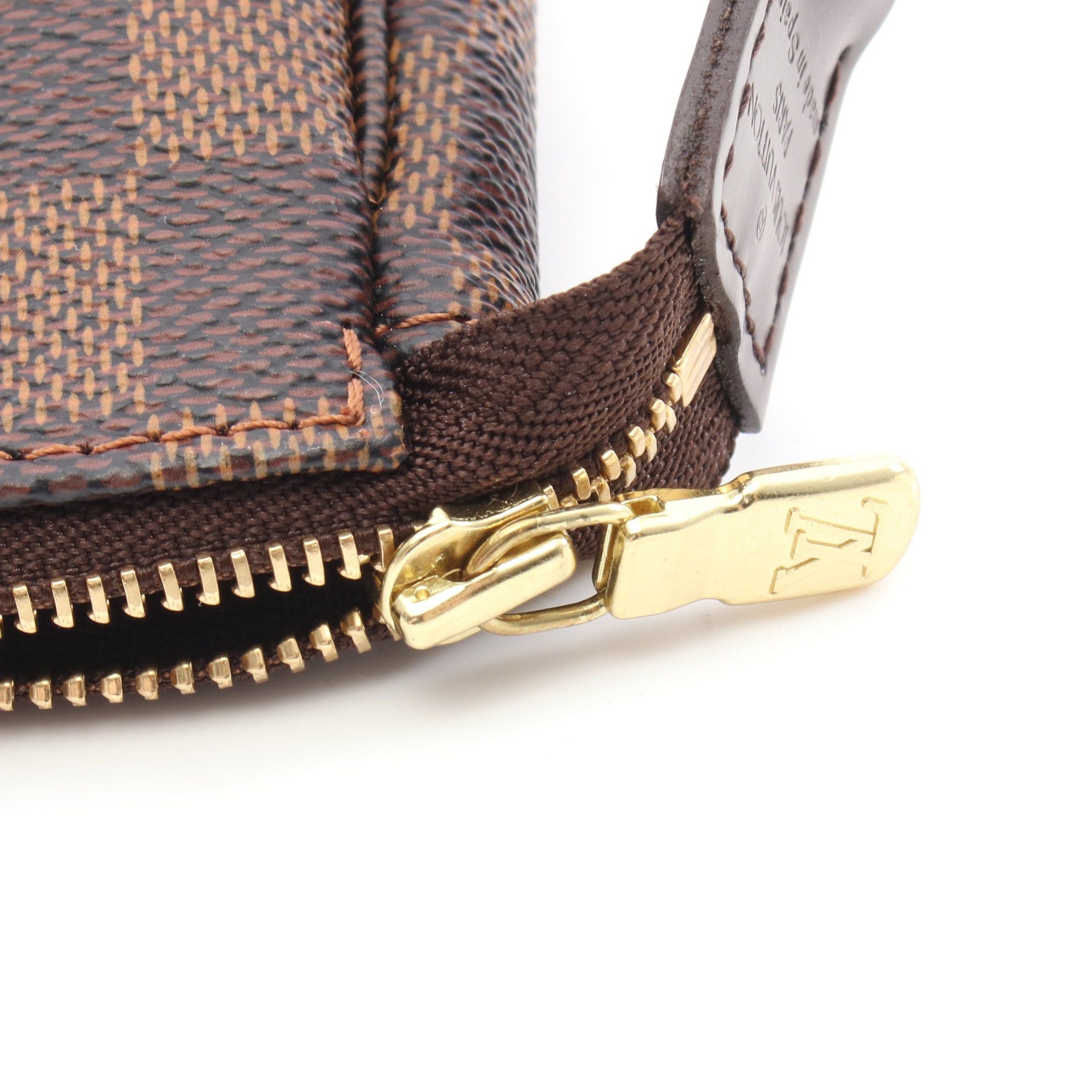 Louis Vuitton Louis Vuitton Pochette Accessoires Damier Ebene Handbag Leather Brown Size ONE SIZE - 6 Thumbnail