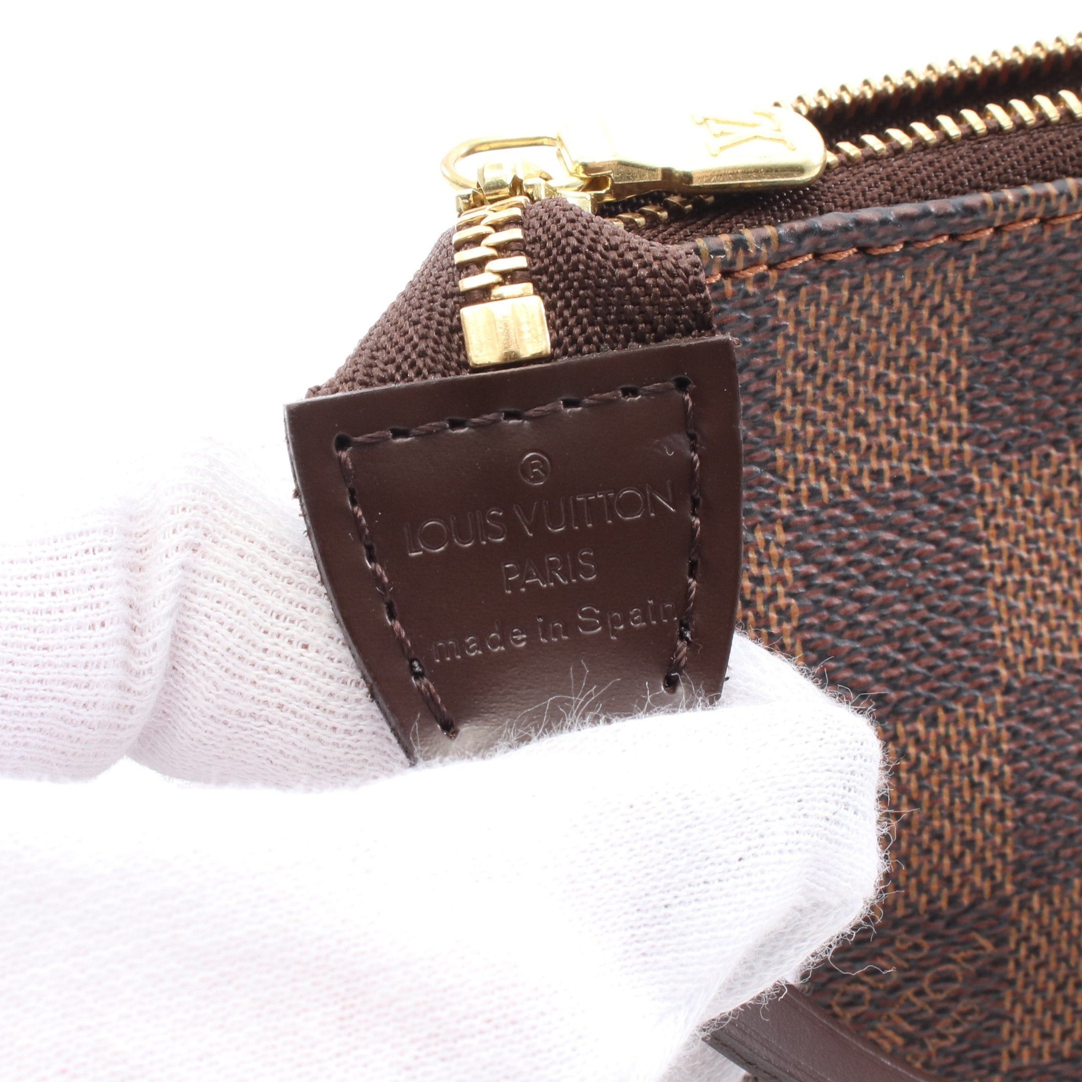 Louis Vuitton Louis Vuitton Pochette Accessoires Damier Ebene Handbag Leather Brown Size ONE SIZE - 4 Thumbnail