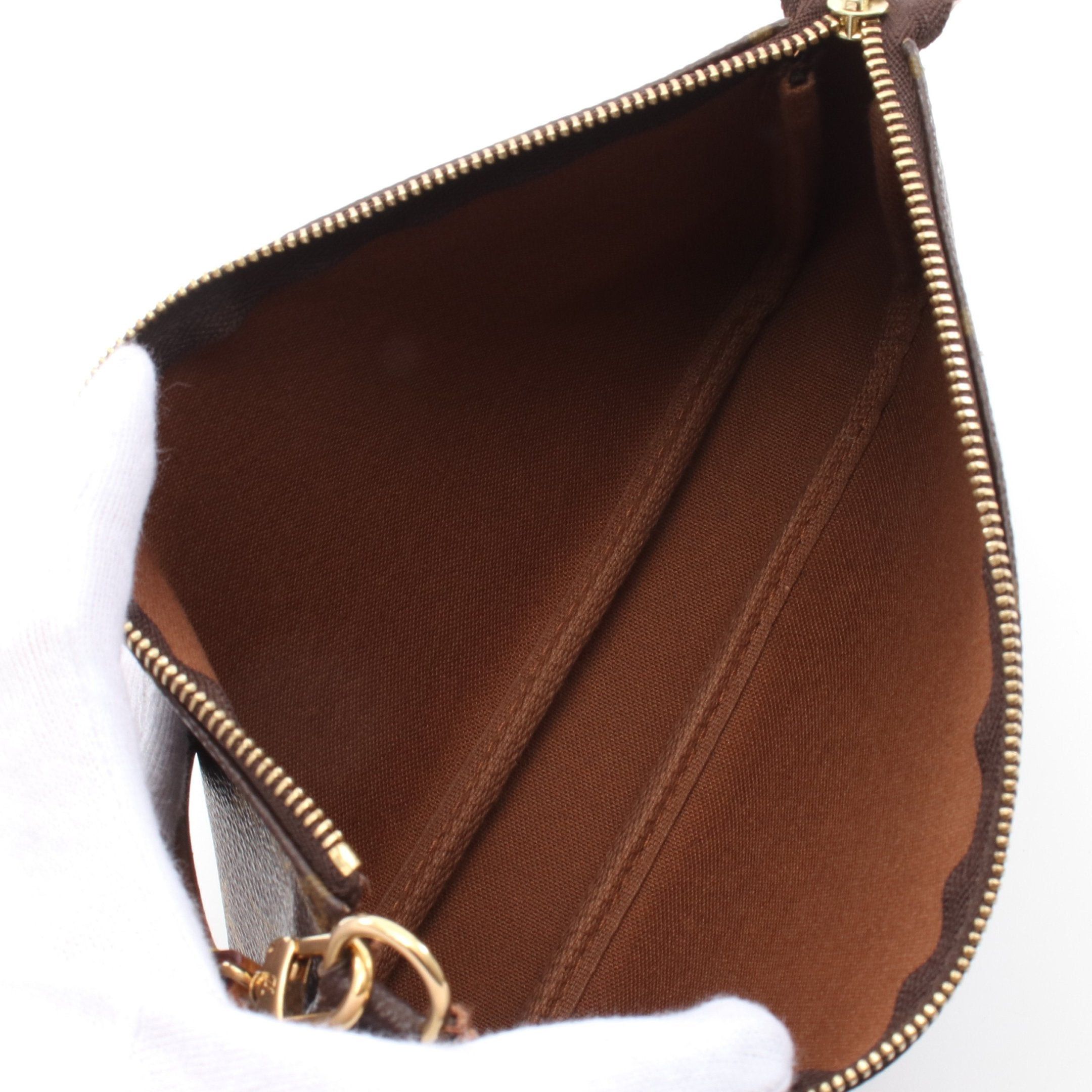 Louis Vuitton Louis Vuitton Pochette Accessoires Monogram Handbag Leather Brown Size ONE SIZE - 3 Thumbnail