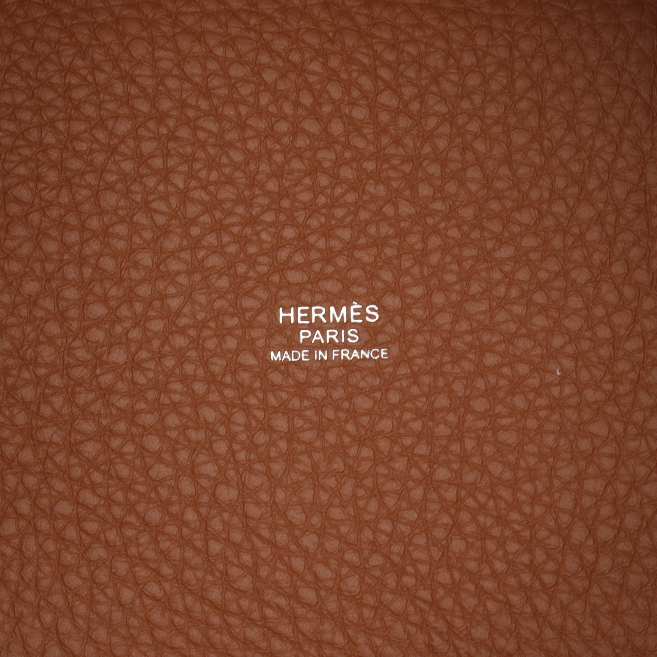 Hermes Hermes Picotan Lock Pm Gold Handbag Clemence Leather Brown Silver Hardware K Stamp Size ONE SIZE - 4 Thumbnail