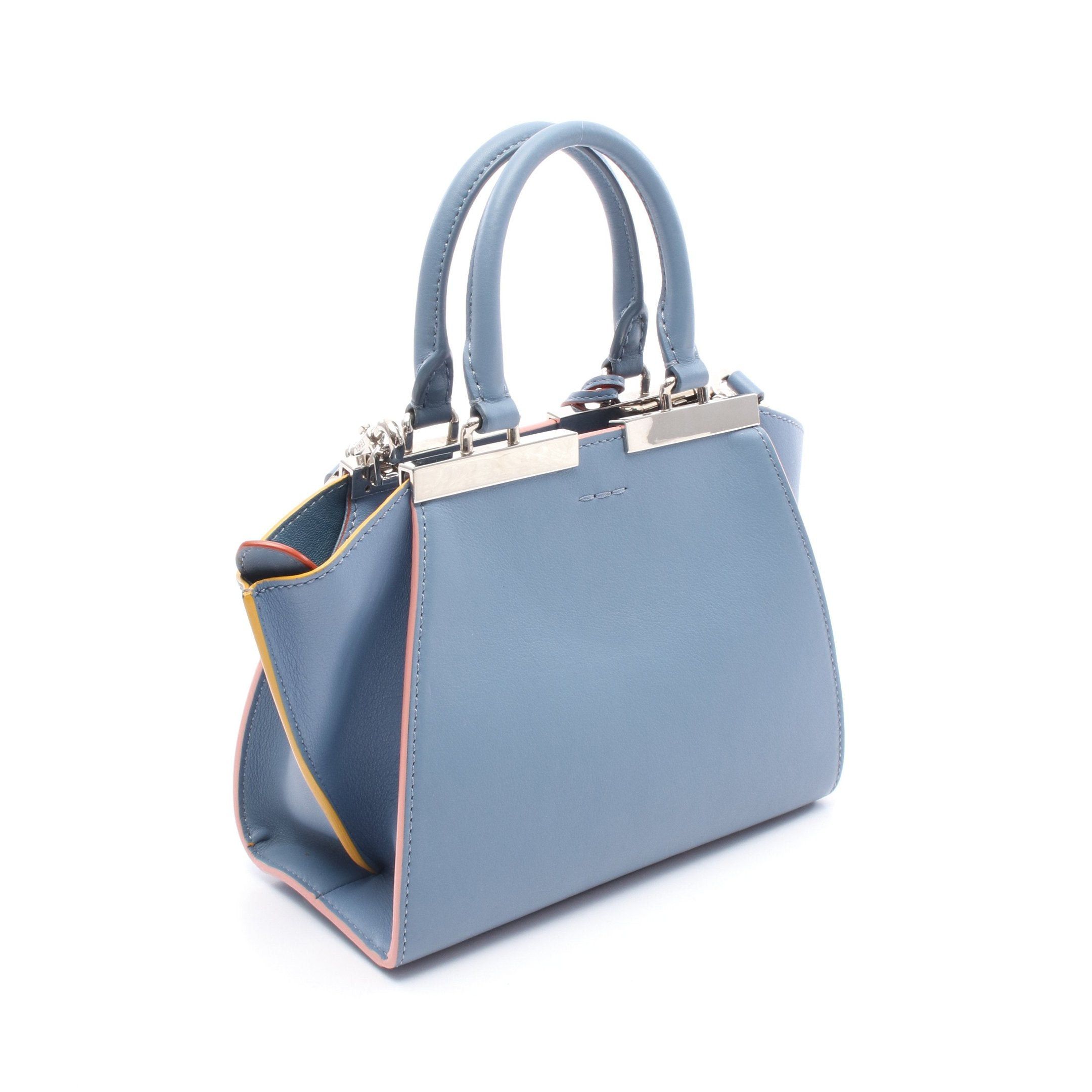 Fendi Fendi Mini Troisours Handbag Leather Light Blue Size ONE SIZE - 2 Thumbnail
