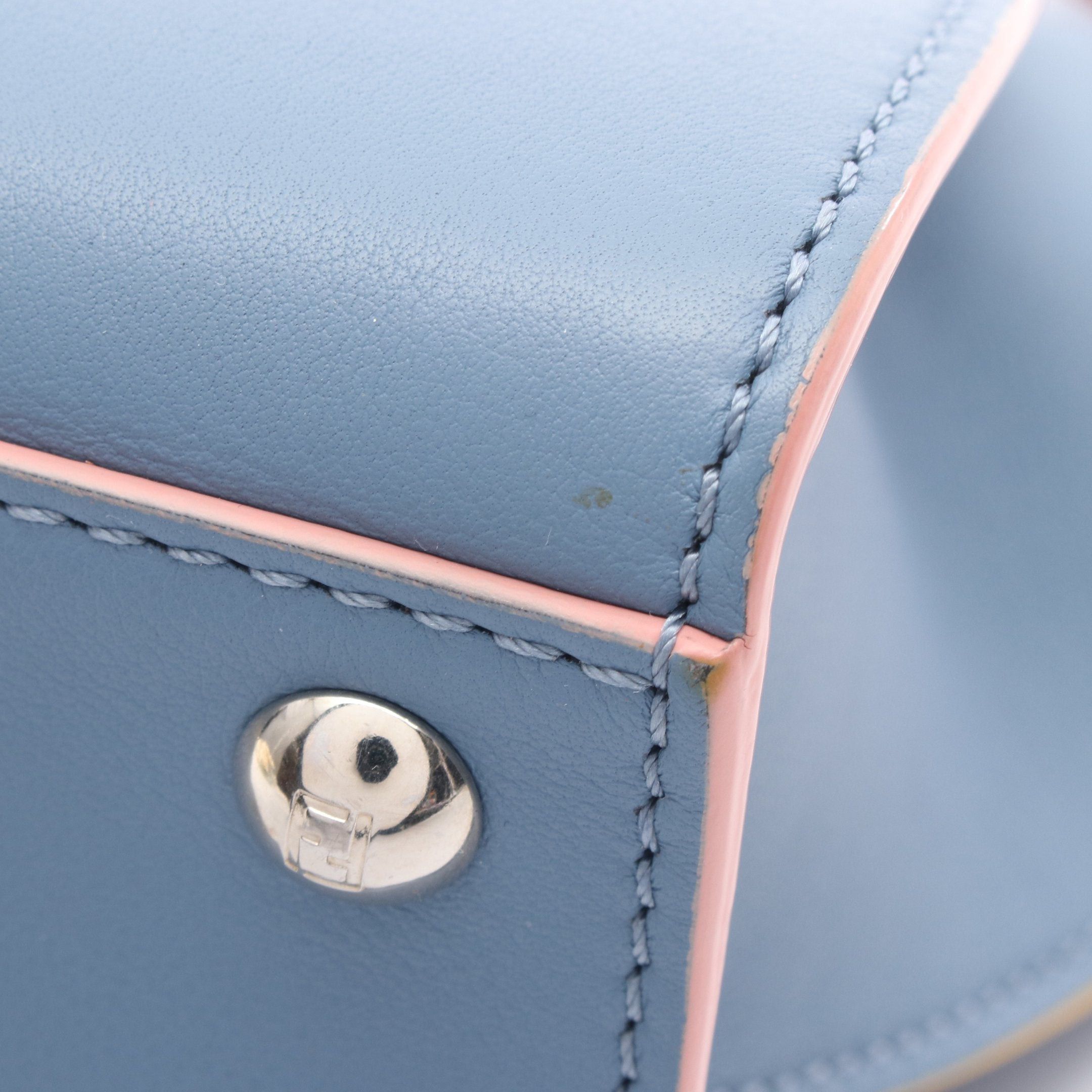 Fendi Fendi Mini Troisours Handbag Leather Light Blue Size ONE SIZE - 6 Thumbnail