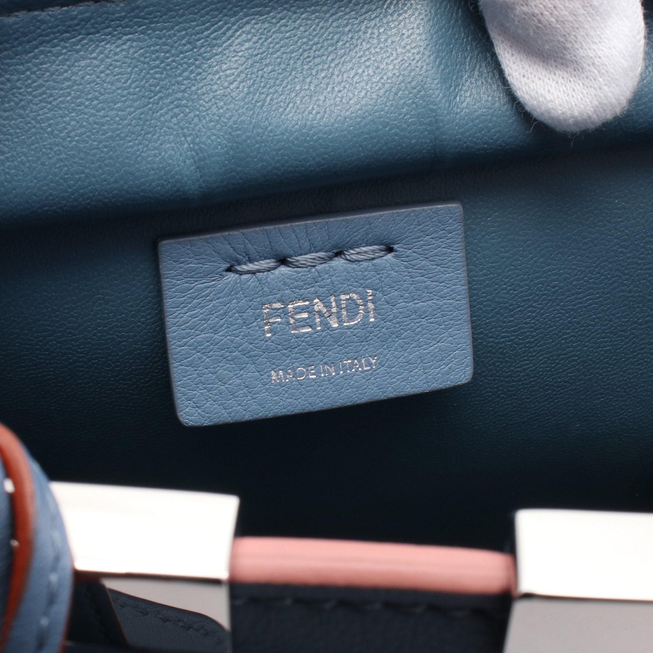 Fendi Fendi Mini Troisours Handbag Leather Light Blue Size ONE SIZE - 4 Thumbnail
