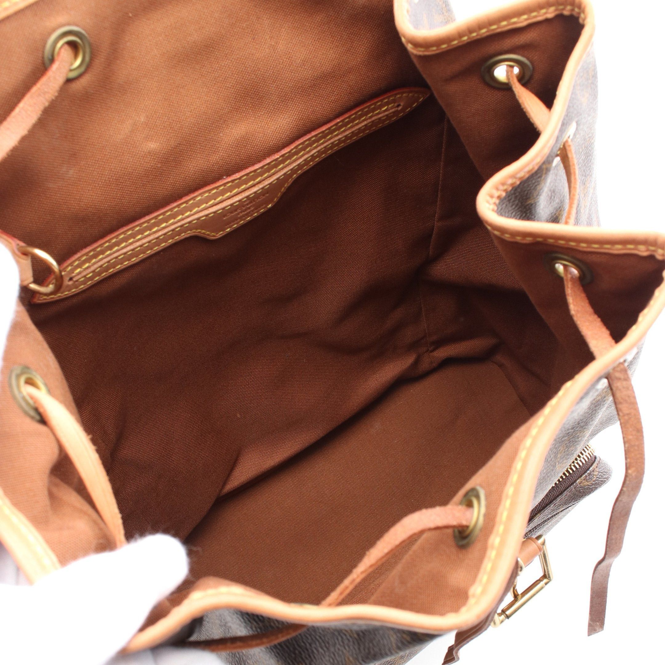 Louis Vuitton Louis Vuitton Montsouris Gm Monogram Backpack Rucksack Leather Brown Size ONE SIZE - 3 Thumbnail