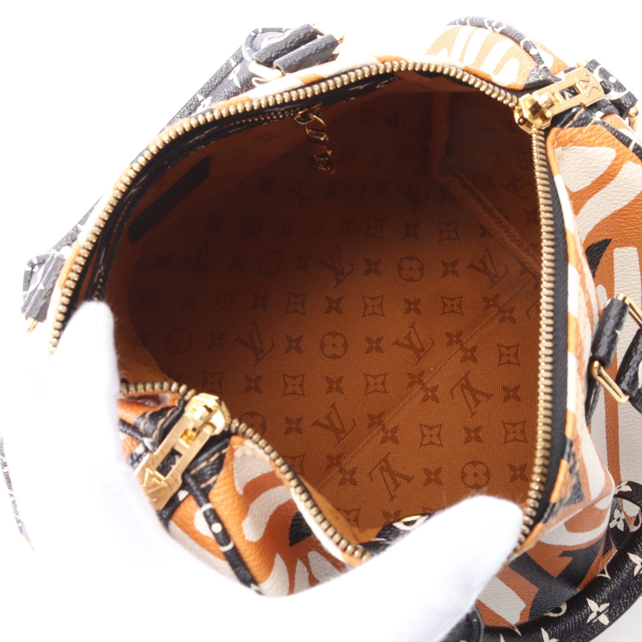 Louis Vuitton Louis Vuitton Speedy 25 Lv Craft Monogram Giant Handbag Orange Multicolor Size ONE SIZE - 3 Thumbnail