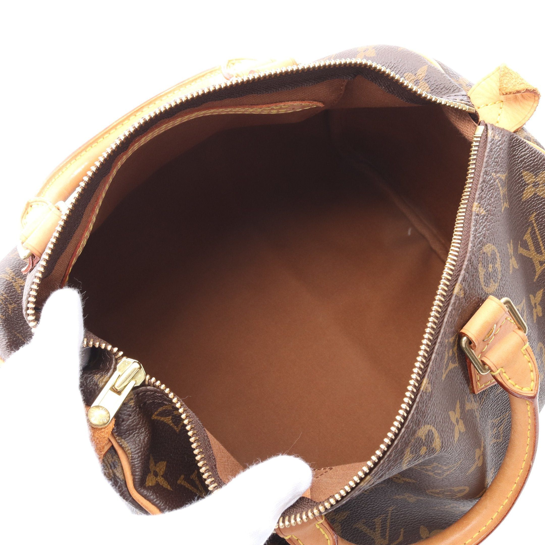 Louis Vuitton Louis Vuitton Speedy 30 Monogram Handbag Leather Brown Size ONE SIZE - 3 Thumbnail