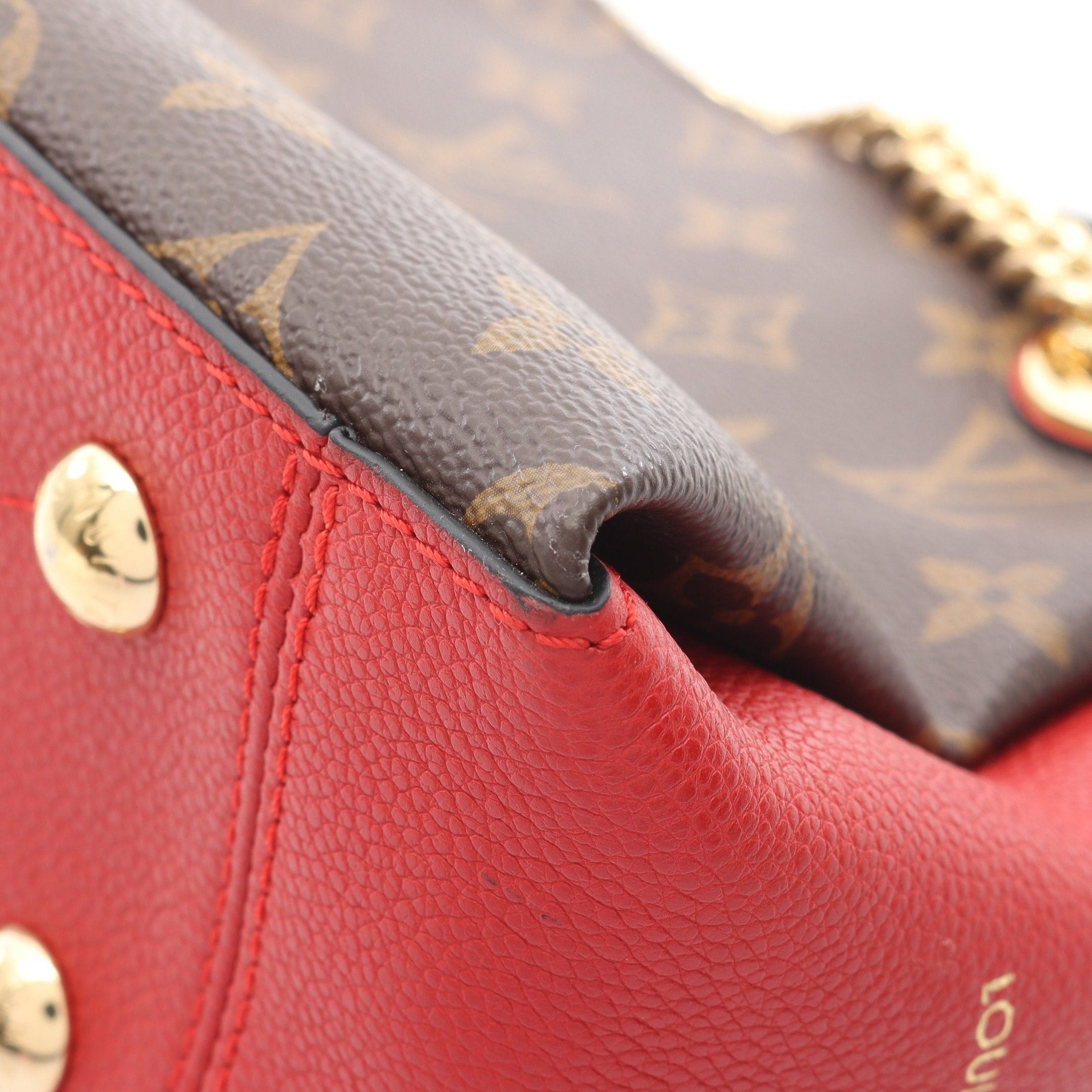 Louis Vuitton Louis Vuitton Surenne Bb Monogram Cerise Chain Shoulder Bag Leather Brown Red Size ONE SIZE - 7 Thumbnail