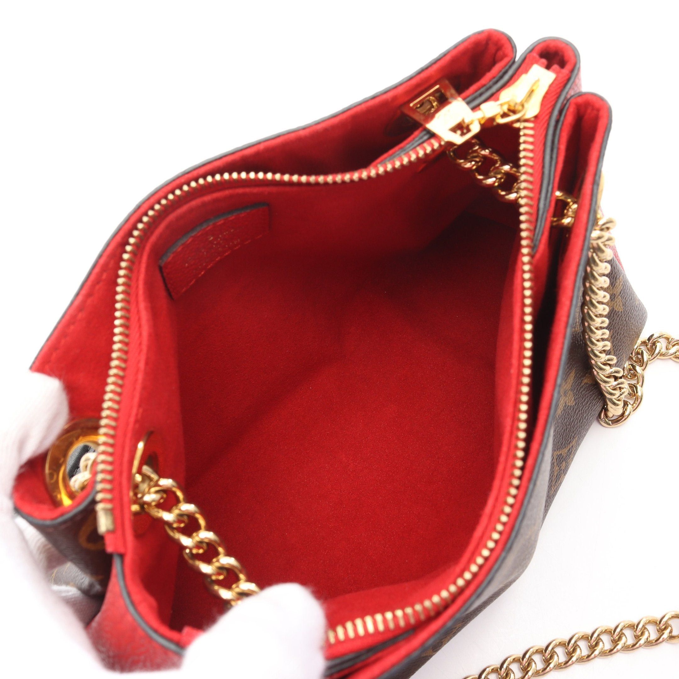 Louis Vuitton Louis Vuitton Surenne Bb Monogram Cerise Chain Shoulder Bag Leather Brown Red Size ONE SIZE - 3 Thumbnail
