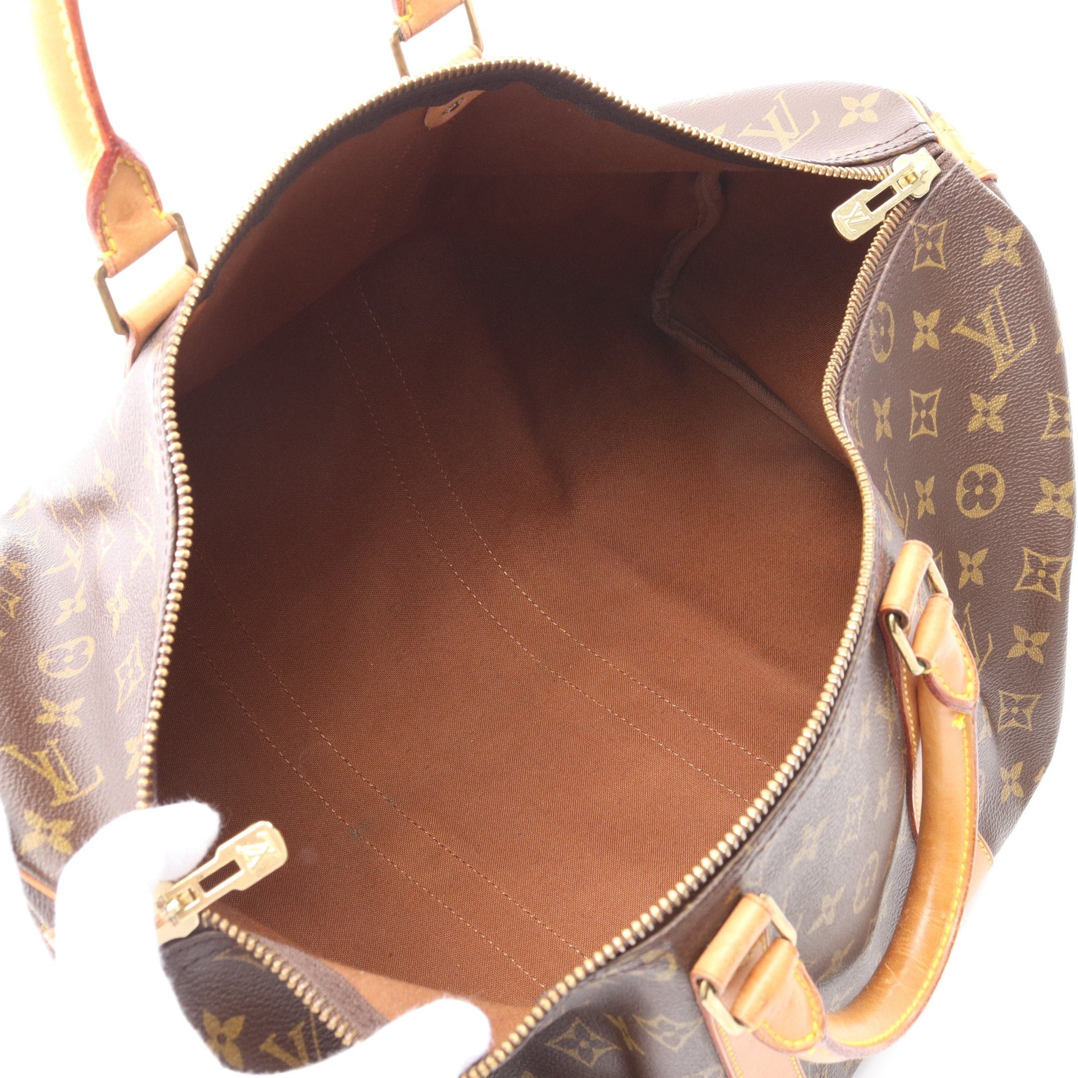 Louis Vuitton Louis Vuitton Keepall 45 Monogram Boston Bag Leather Brown Size ONE SIZE - 3 Thumbnail