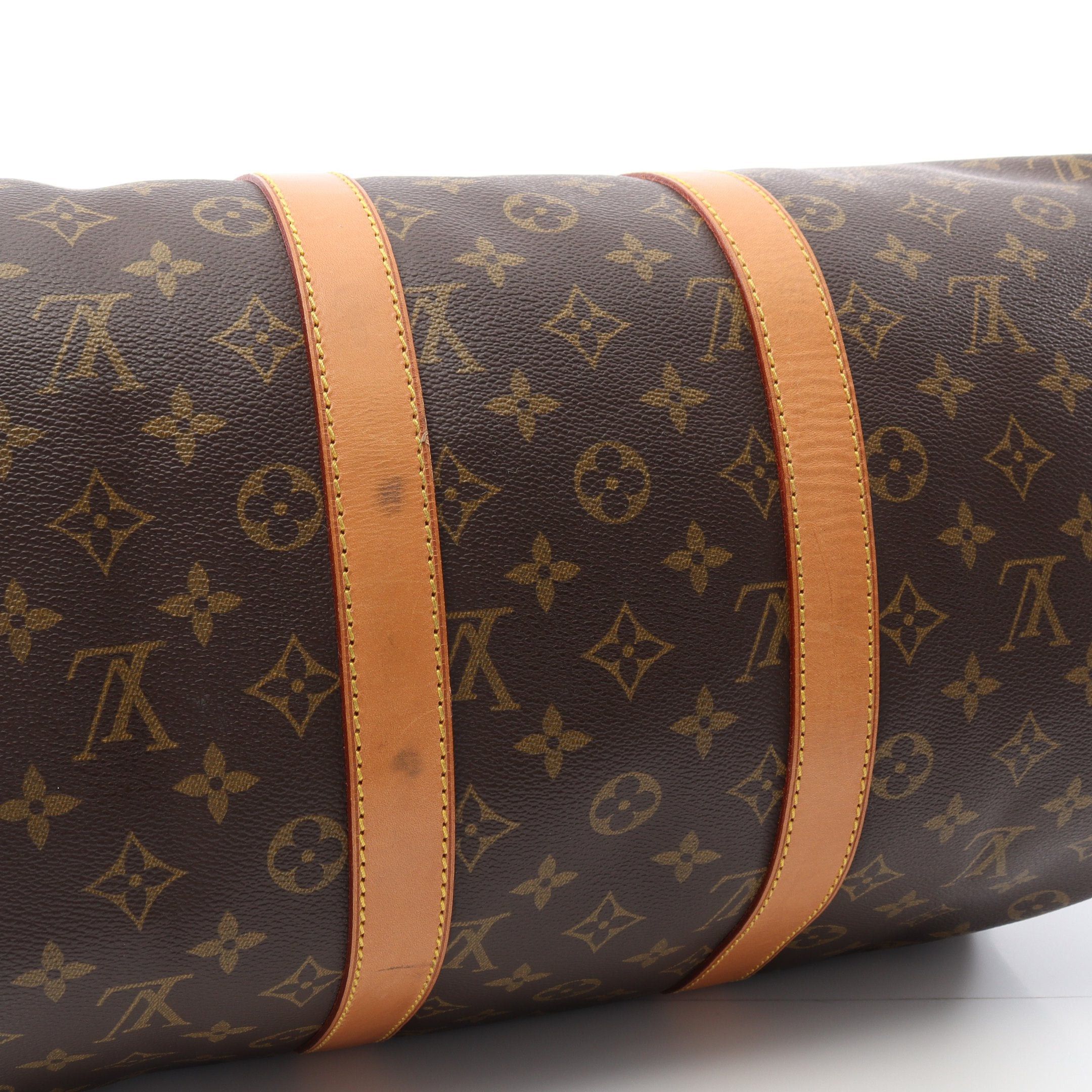 Louis Vuitton Louis Vuitton Keepall 45 Monogram Boston Bag Leather Brown Size ONE SIZE - 12 Thumbnail