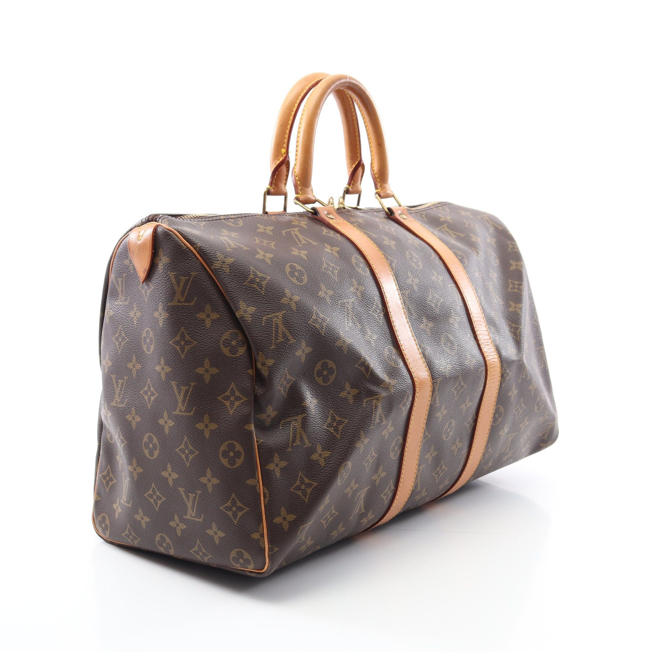 Louis Vuitton Louis Vuitton Keepall 45 Monogram Boston Bag Leather Brown Size ONE SIZE - 2 Thumbnail
