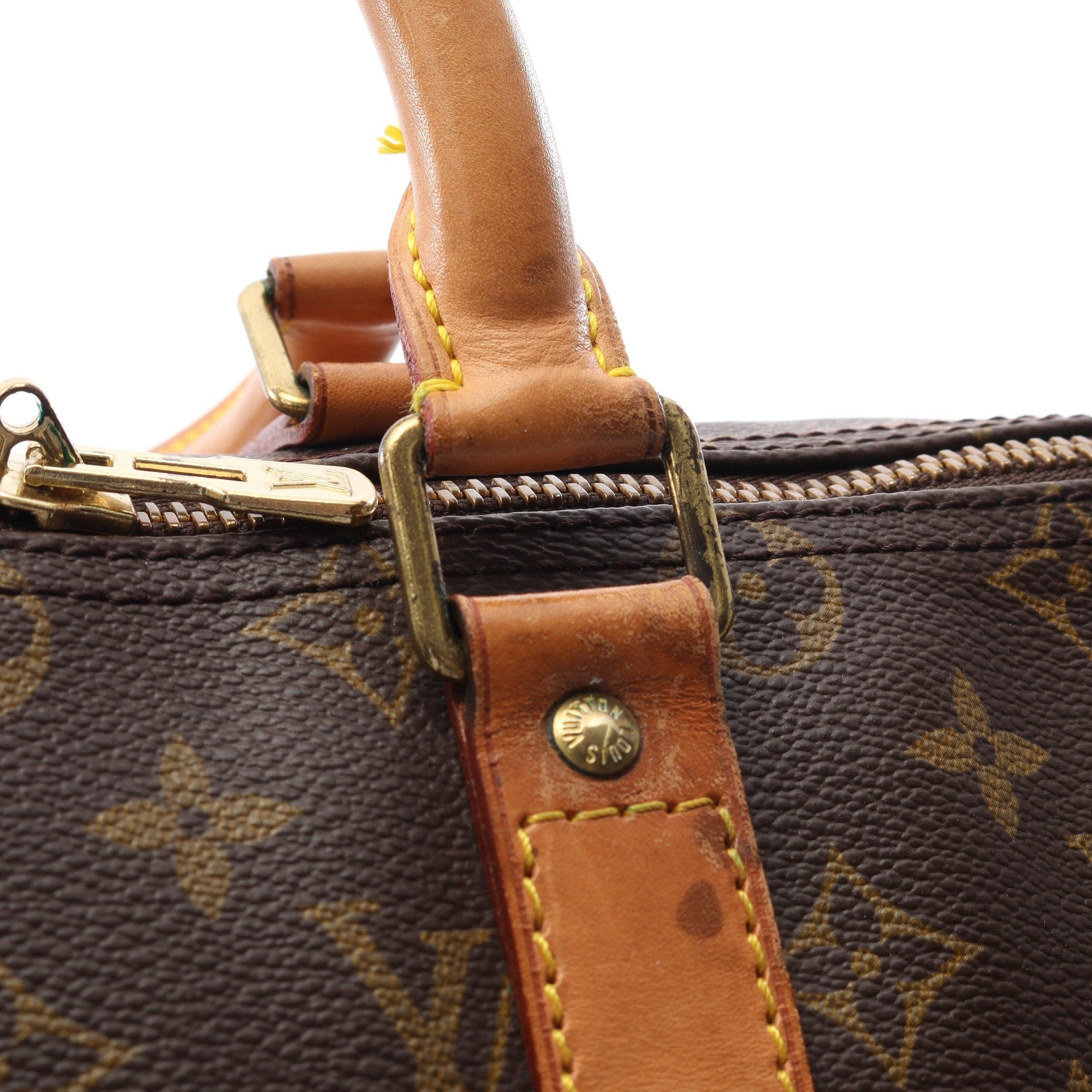 Louis Vuitton Louis Vuitton Keepall 45 Monogram Boston Bag Leather Brown Size ONE SIZE - 10 Thumbnail