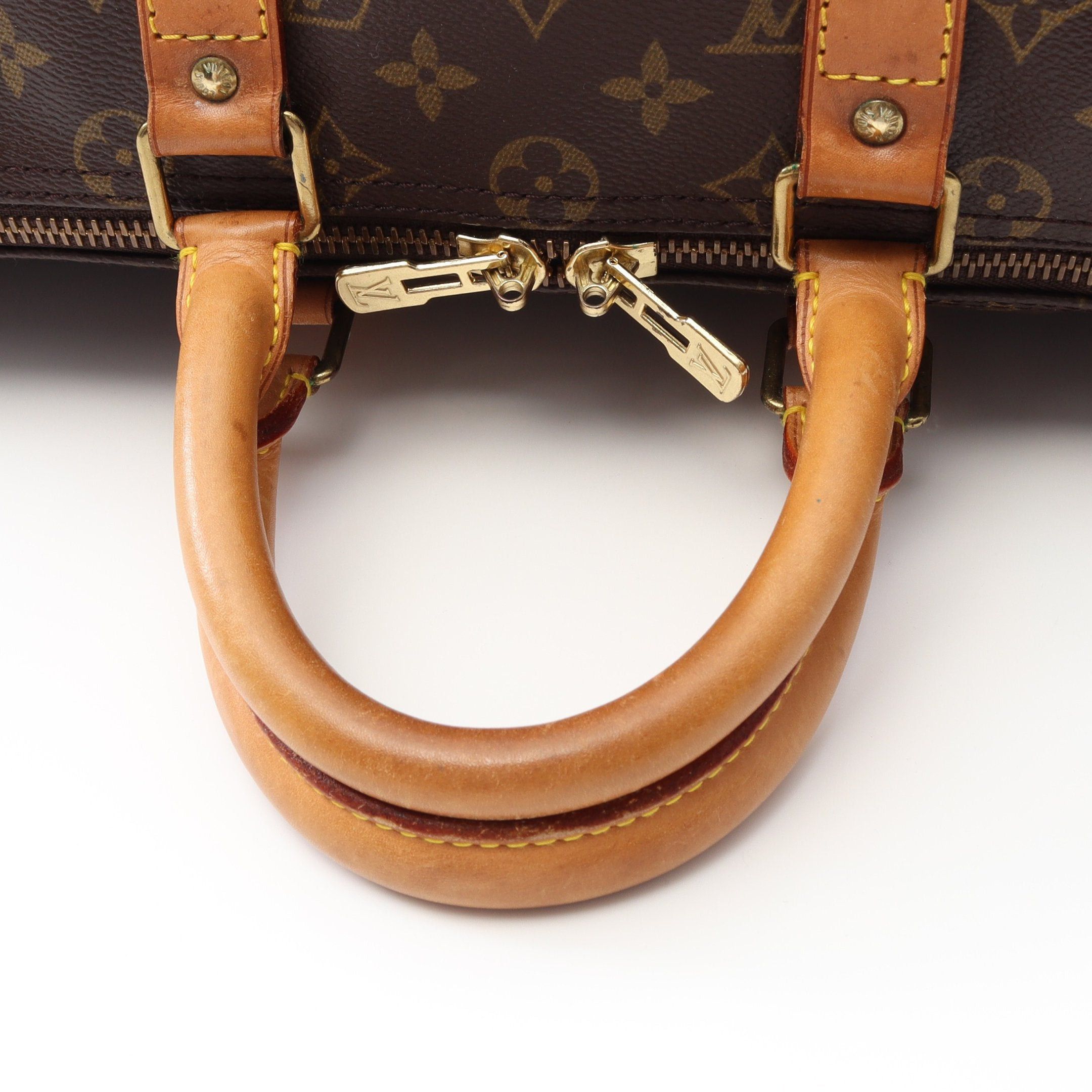 Louis Vuitton Louis Vuitton Keepall 45 Monogram Boston Bag Leather Brown Size ONE SIZE - 8 Thumbnail