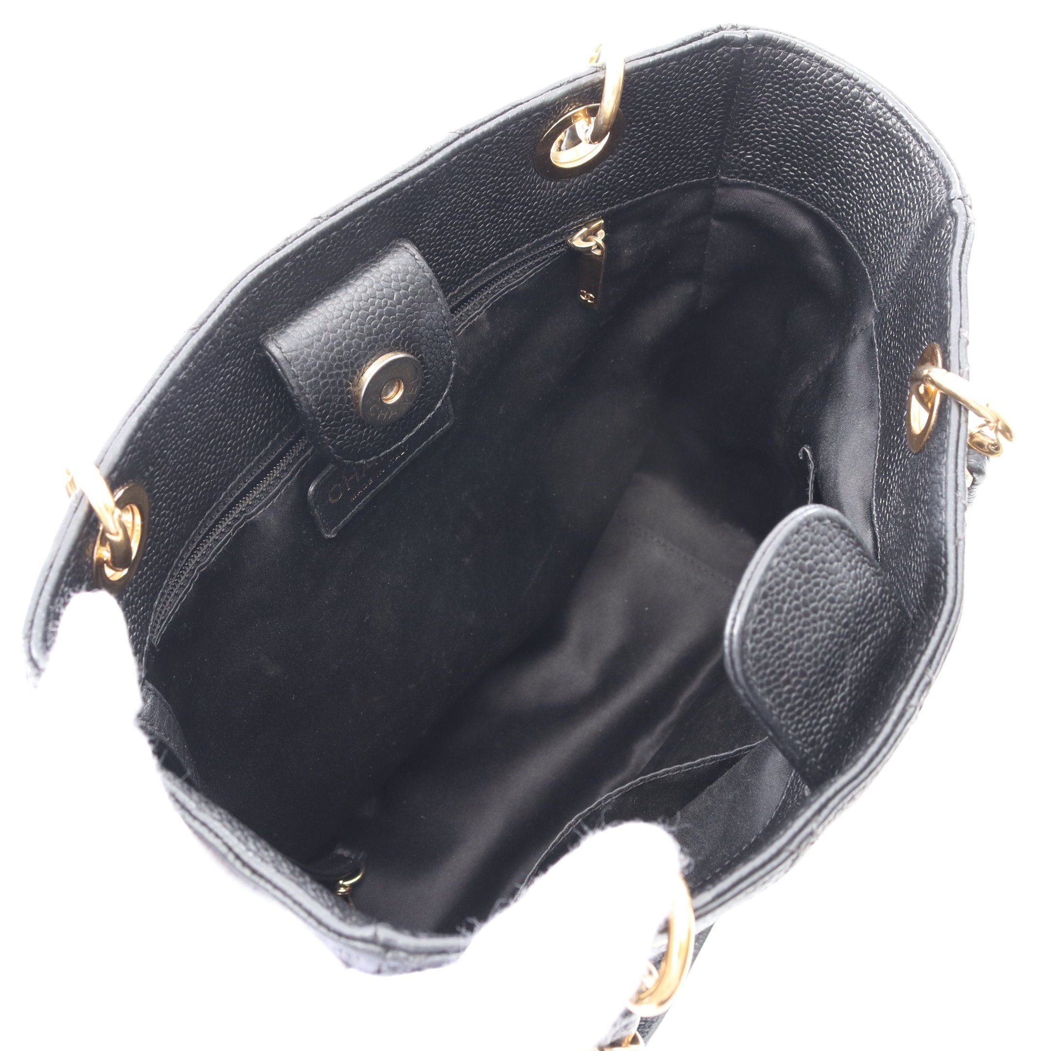 Chanel Chanel Matelasse Pst Chain Shoulder Bag Tote Caviar Skin Black Gold Hardware Size ONE SIZE - 3 Thumbnail