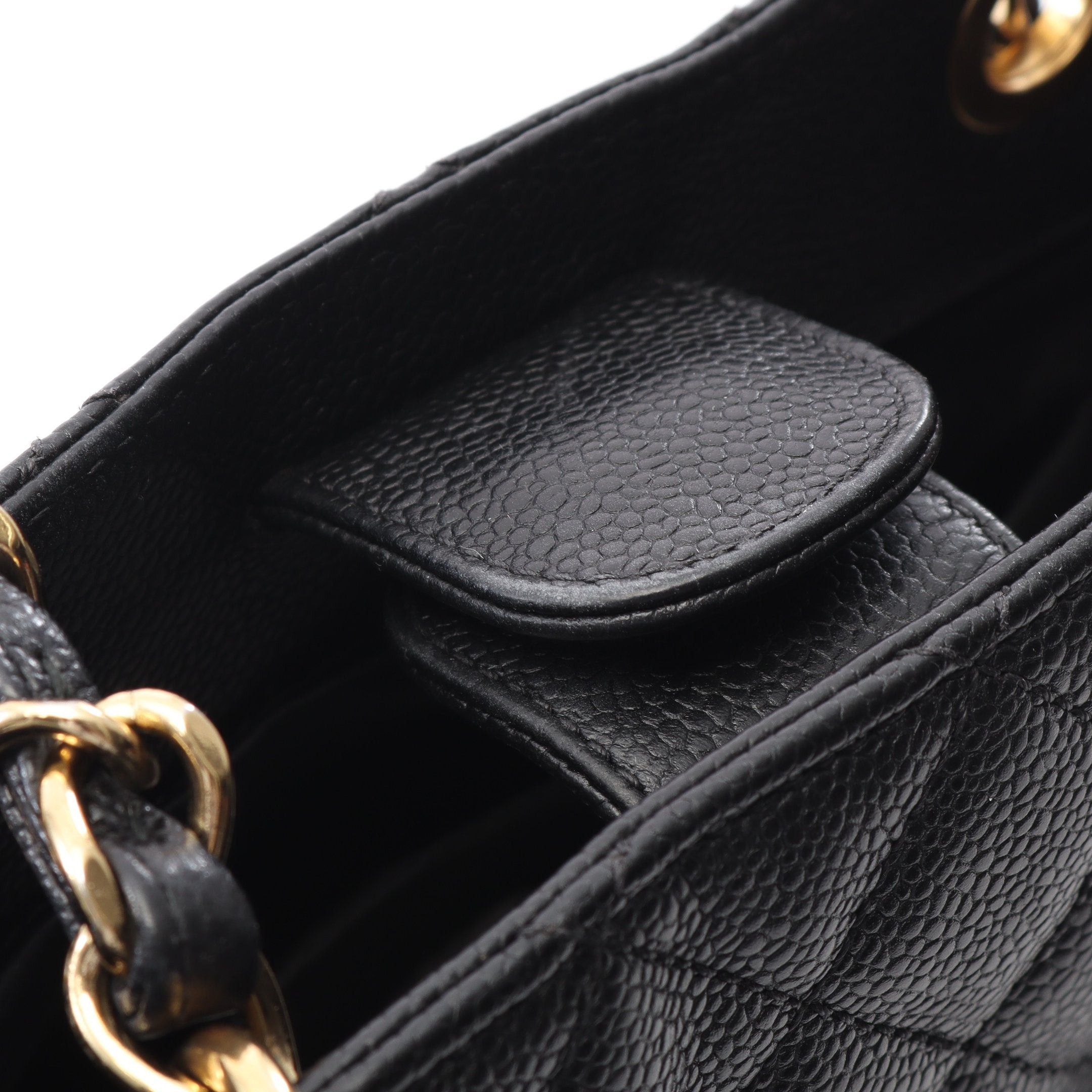 Chanel Chanel Matelasse Pst Chain Shoulder Bag Tote Caviar Skin Black Gold Hardware Size ONE SIZE - 7 Thumbnail