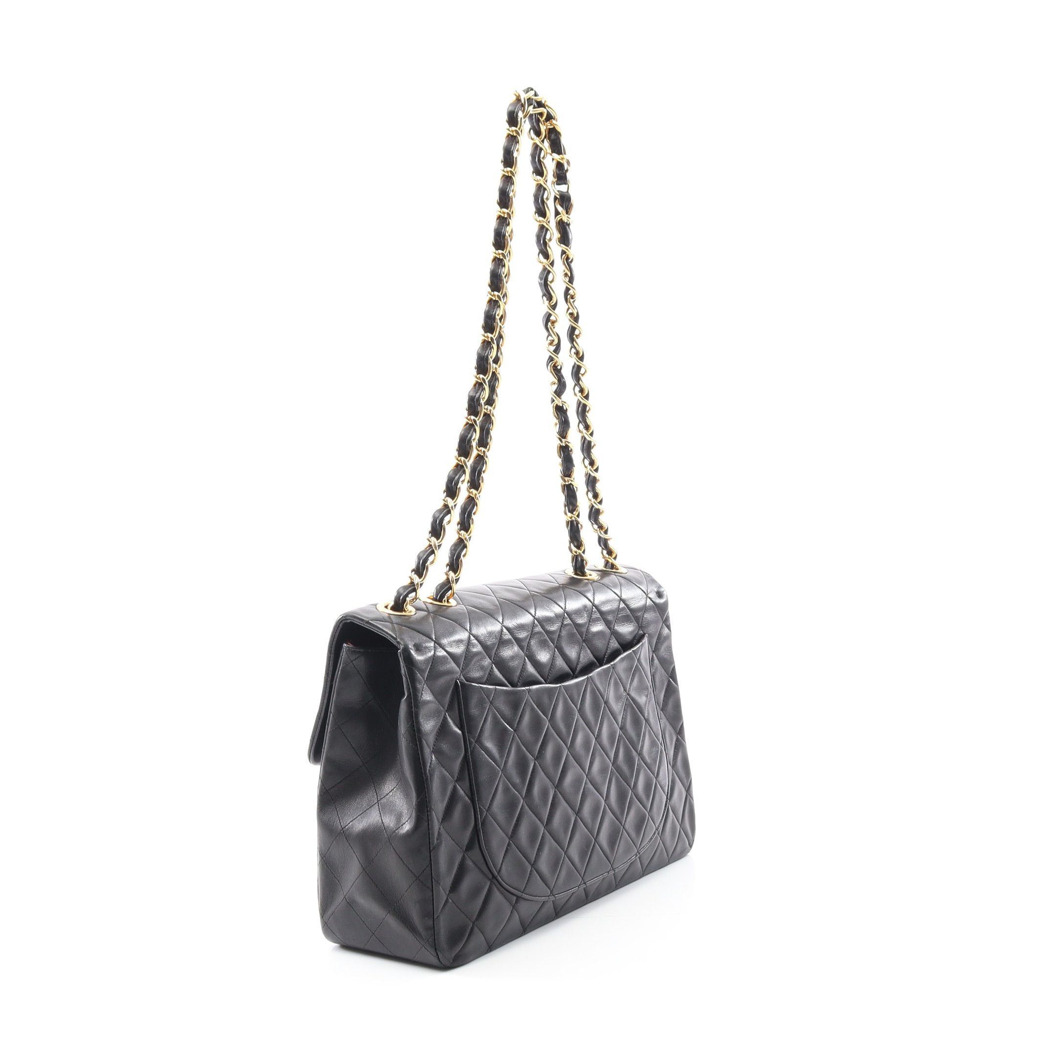 Chanel Chanel Decamatlassé 34 Double Chain Shoulder Bag Lambskin Black Gold Hardware Size ONE SIZE - 2 Thumbnail