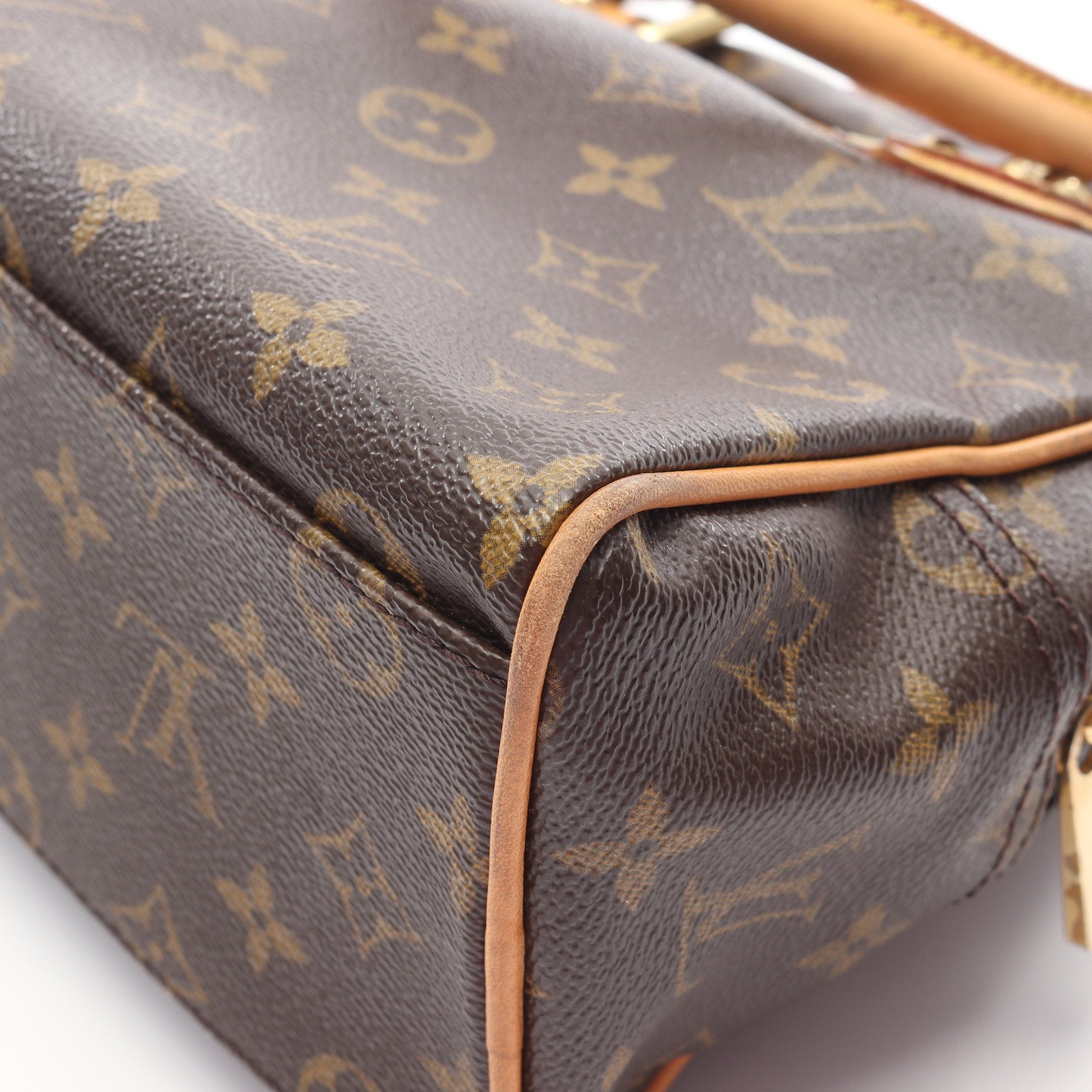 Louis Vuitton Louis Vuitton Manhattan Pm Monogram Handbag Leather Brown Size ONE SIZE - 8 Thumbnail