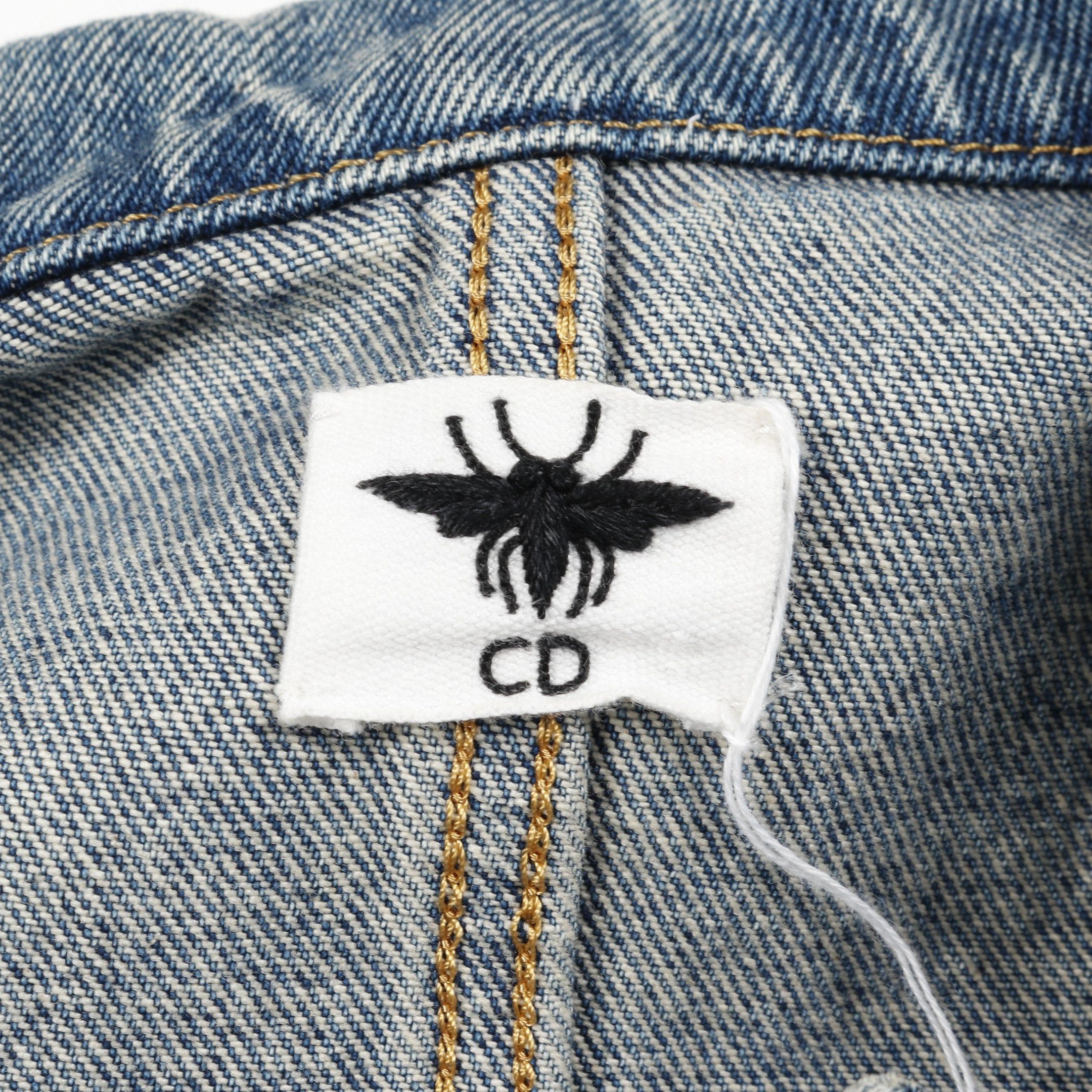Dior Dior Bee Embroidery Denim Jacket Cotton Blue Size ONE SIZE - 3 Thumbnail