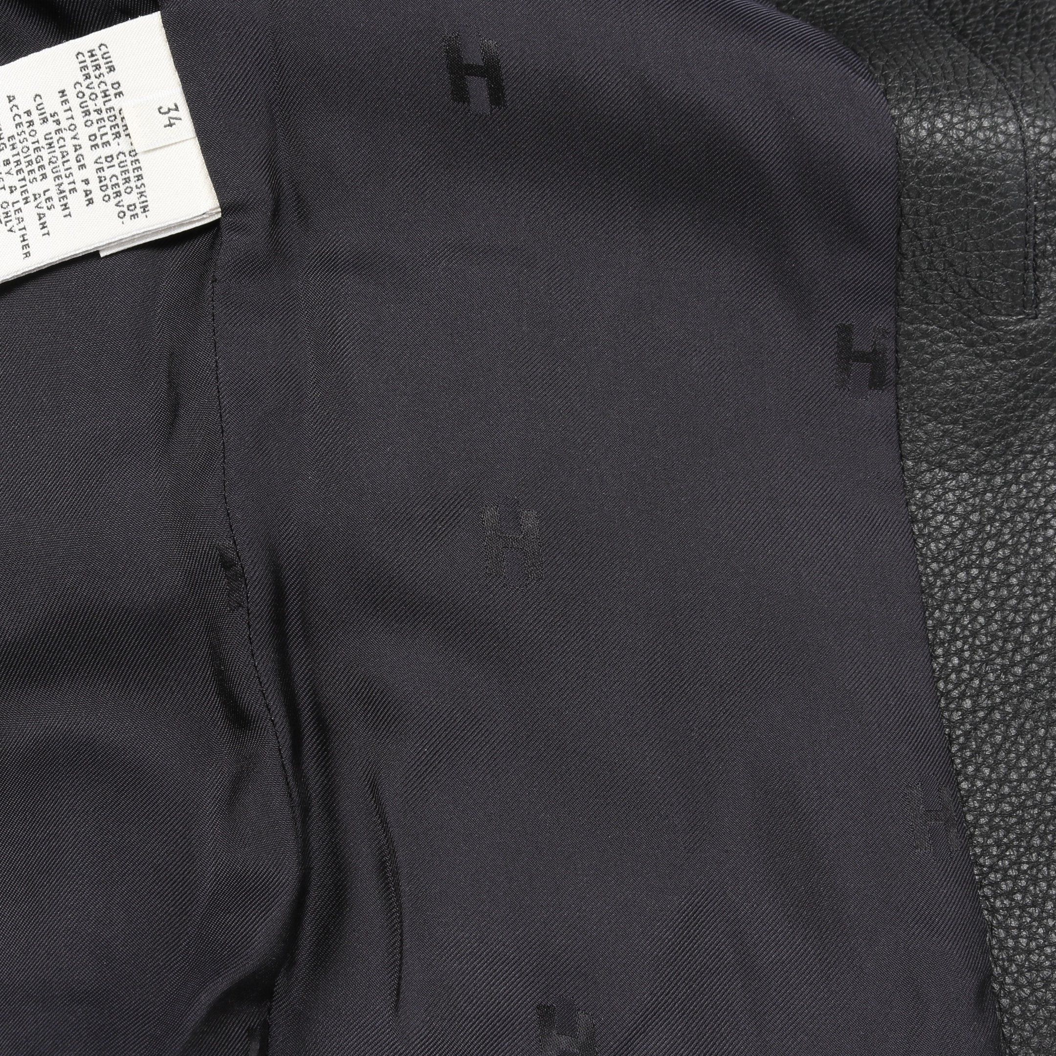 Hermes Hermes Leather Jacket Deerskin Black Size ONE SIZE - 9 Thumbnail