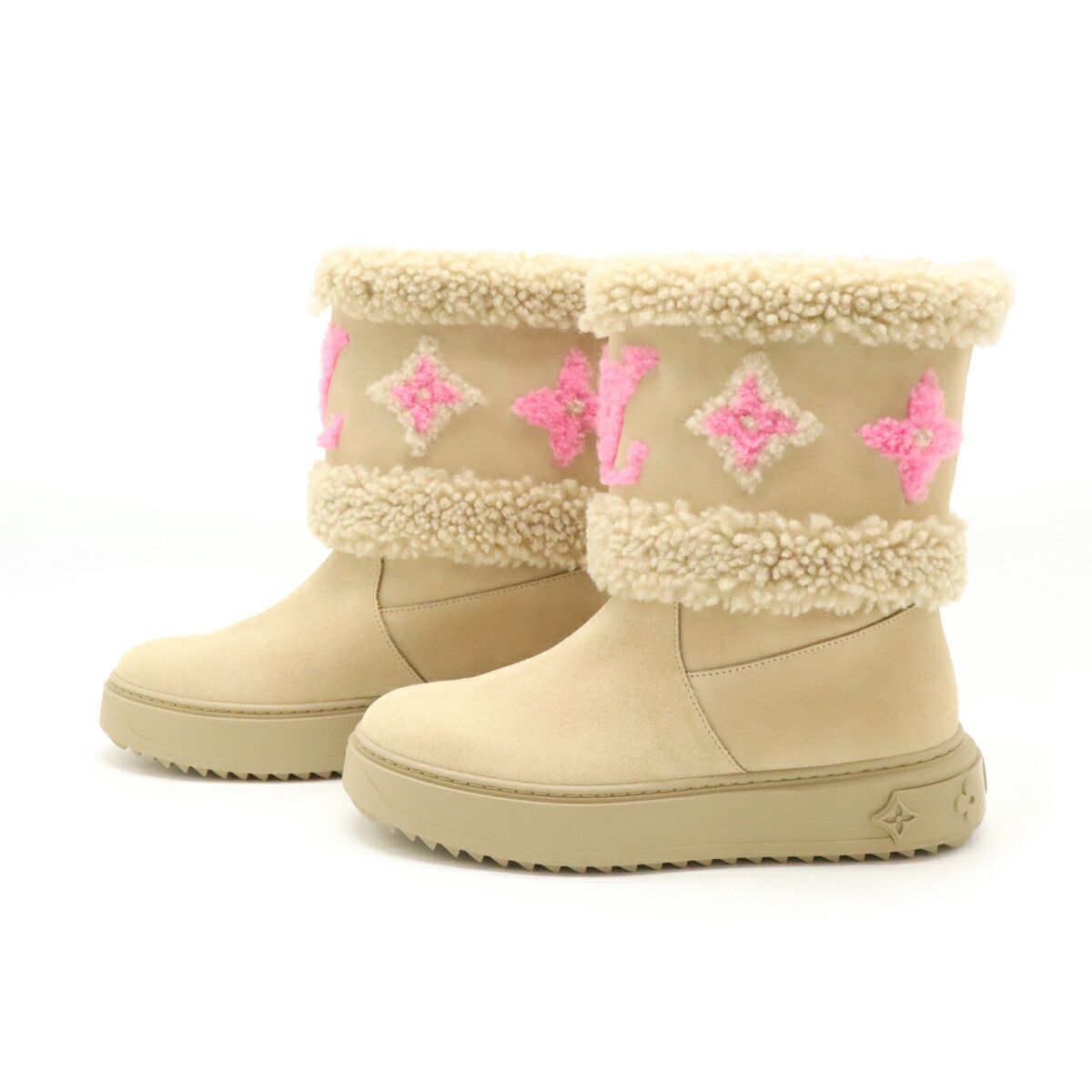 Louis Vuitton Louis Vuitton Louis Vuitton Snowdrop Line Suede Calf/Shearling Ankle Boots Limited Suede Shoes 1A95E6 DUTY FREE for USA Size ONE SIZE - 2 Thumbnail