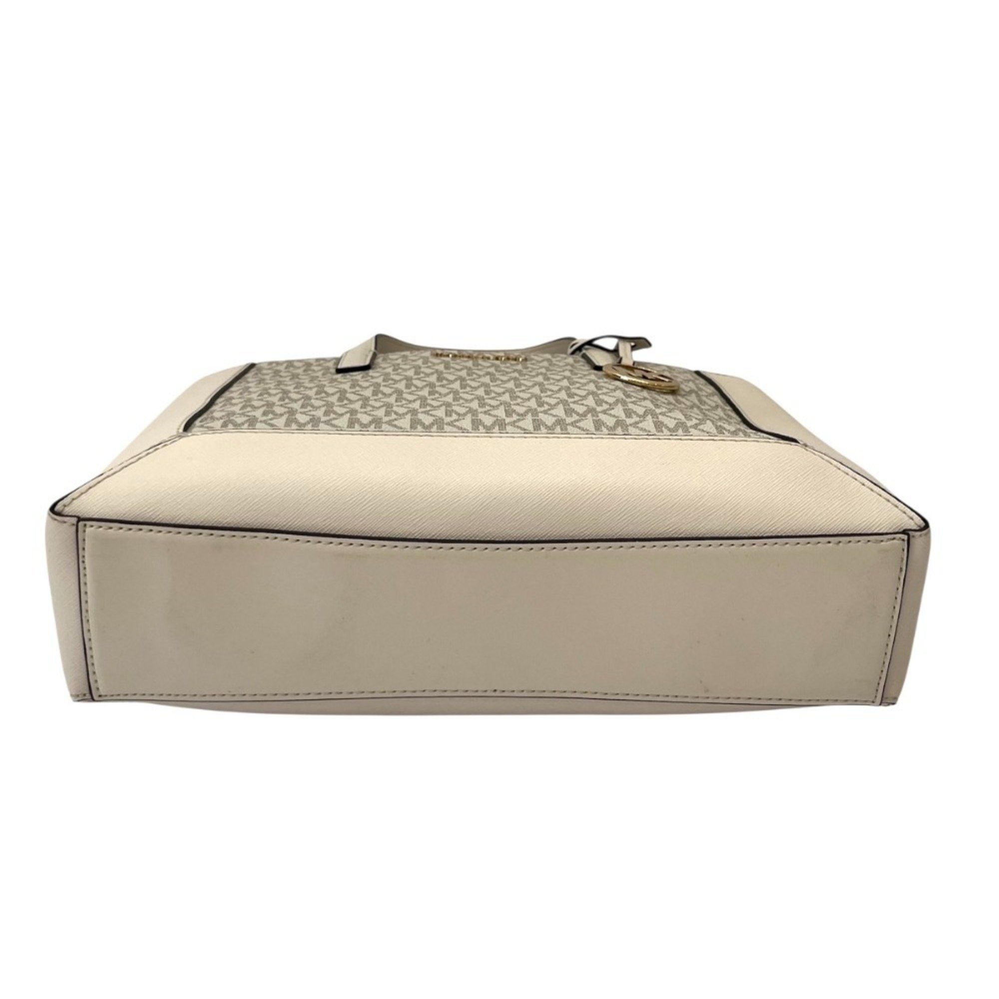 Michael Kors MICHAEL KORS SALLIE Satchel Medium MK Signature 2way Handbag 30F4G7XS2B Off-White Women's Size ONE SIZE - 5 Thumbnail