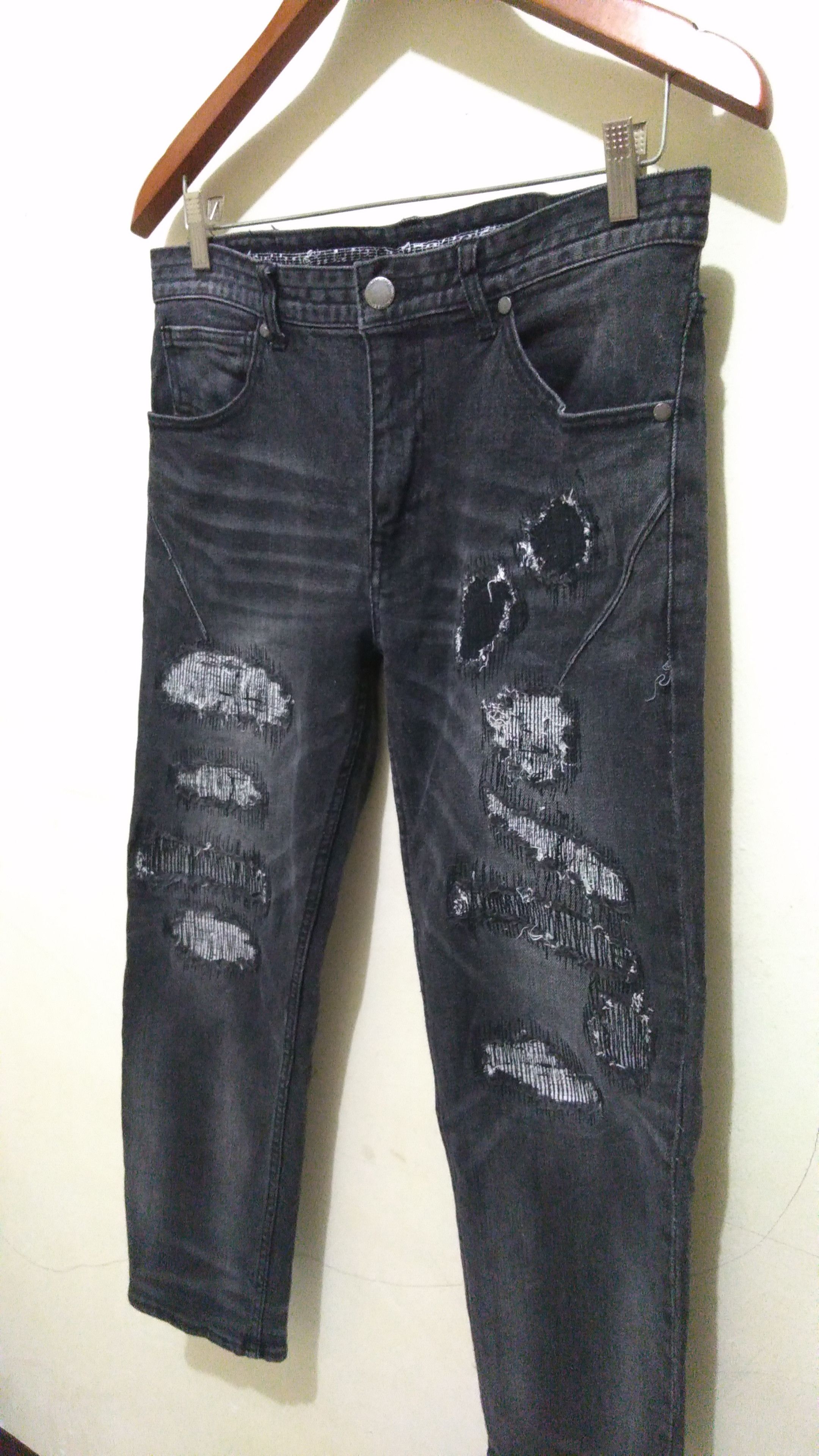 NANO universe × Number (N)ine Number Nine Distressed Jeans Size US 32 / EU 48 - 10 Thumbnail