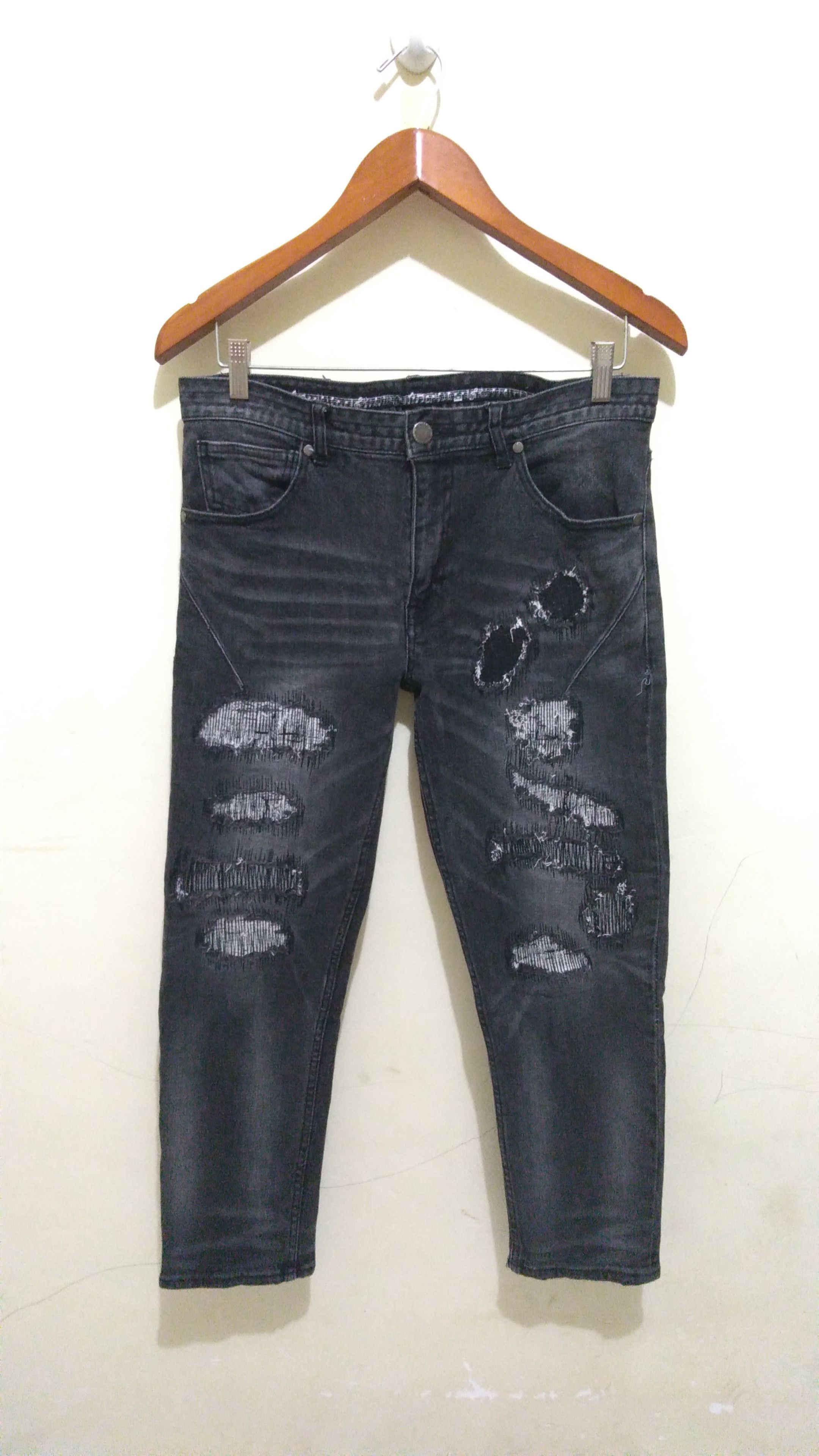 NANO universe × Number (N)ine Number Nine Distressed Jeans Size US 32 / EU 48 - 1 Thumbnail