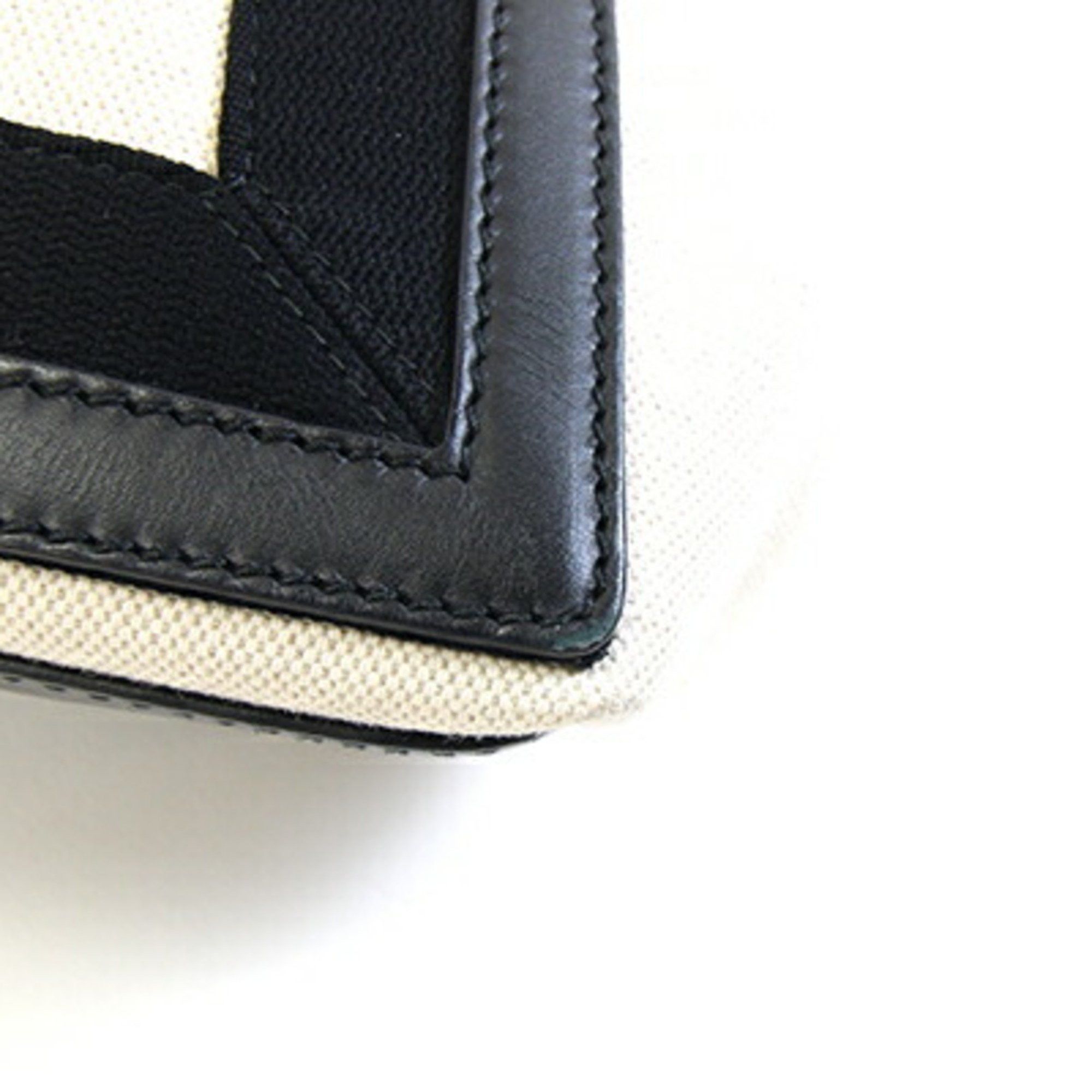 Balenciaga Tote Bag Navy Cabas Small 339933 Ivory Black Canvas Leather Handbag Women's BALENCIAGA