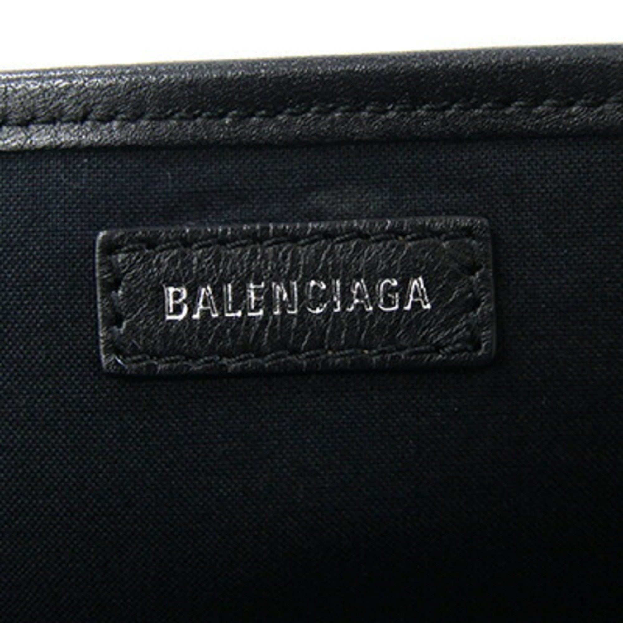 Balenciaga Tote Bag Navy Cabas Small 339933 Ivory Black Canvas Leather Handbag Women's BALENCIAGA